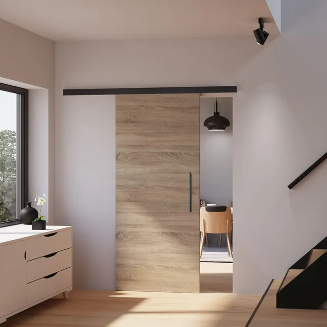 schulte-portes-88x203-cm-porte-coulissante-bois-ch-ne-rail image 1
