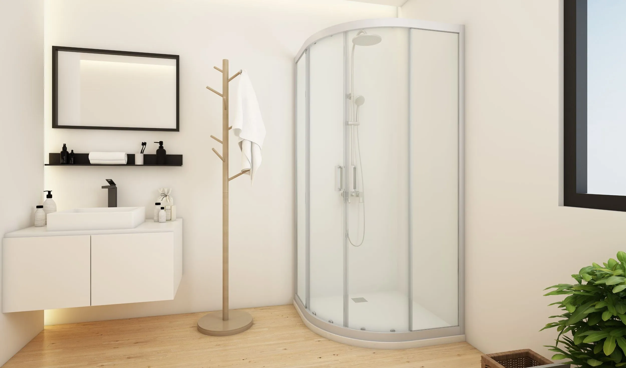 krone-prisma-quart-de-cercle-douche-gris-anodis image 1