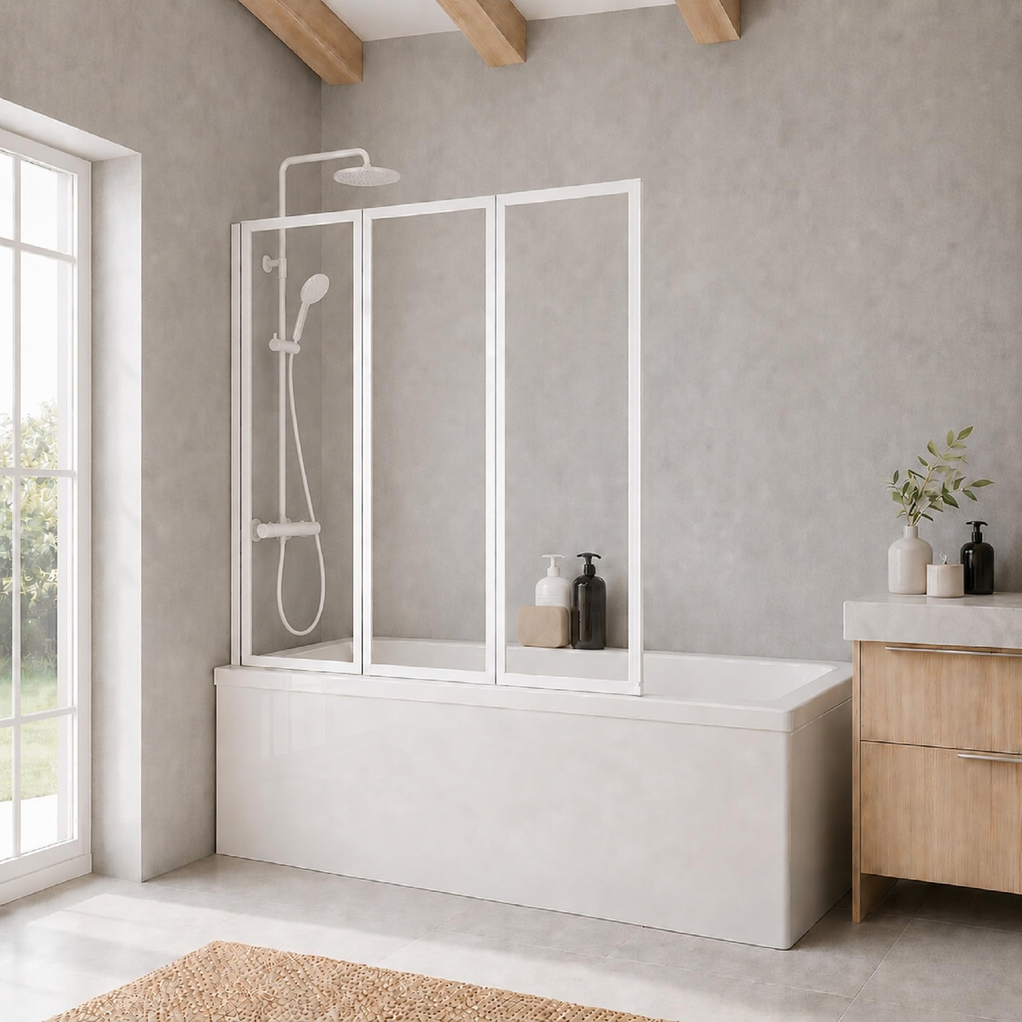 schulte-pare-baignoires-2-volets-coller-87x121cm-verre-3mm image 7