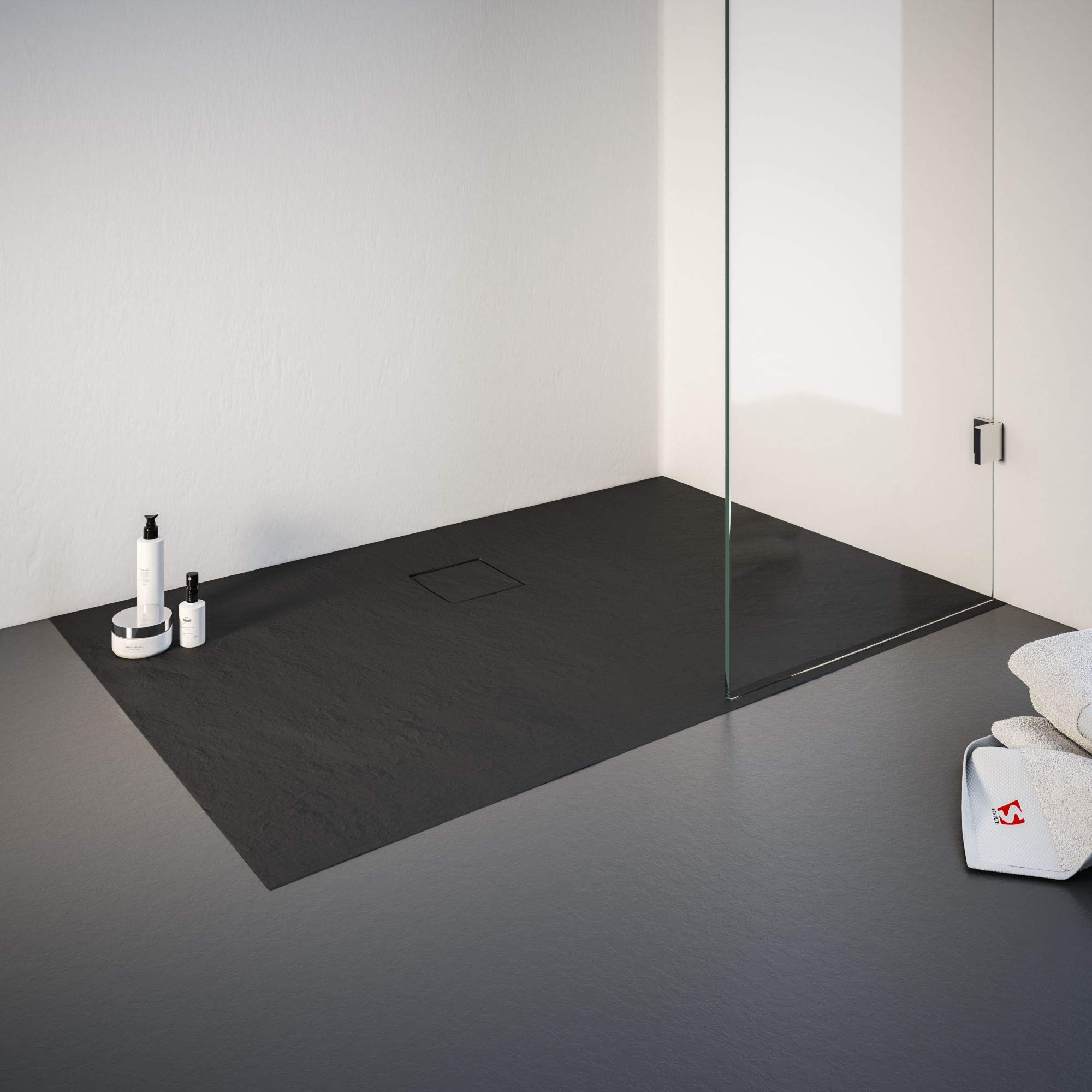 schulte-receveur-douche-rectangulaire-90x140-effet-pierre-anthracite image 1