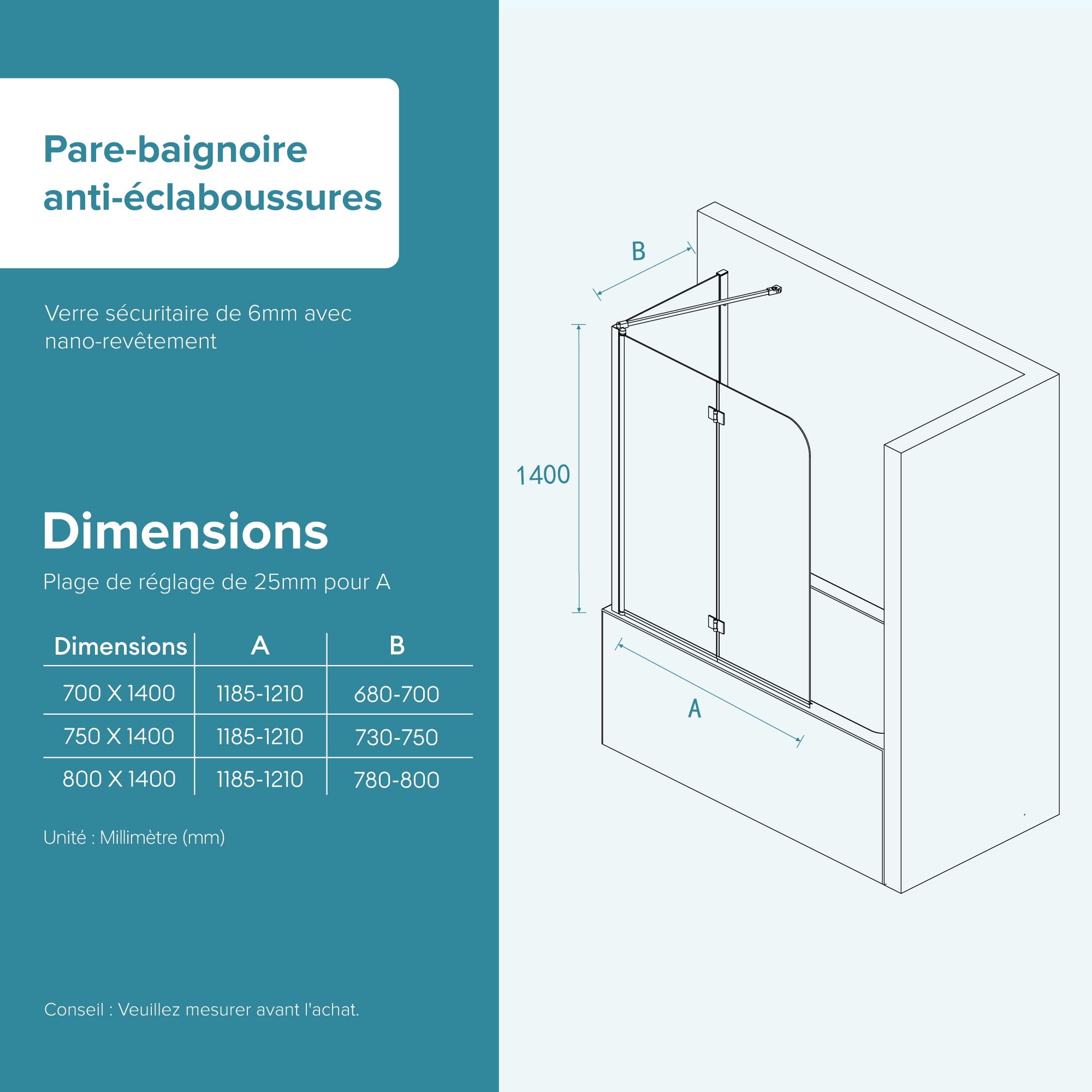 doporro-cortona-pare-baignoire-70x120x140cm-2-volets-verre image 8