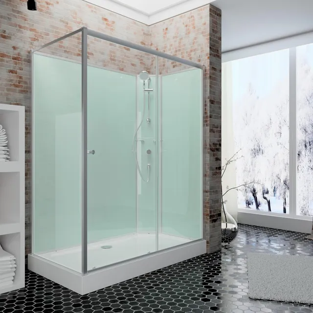 schulte-cabine-de-douche-int-grale-160x70x204-argent-coulissante image 1