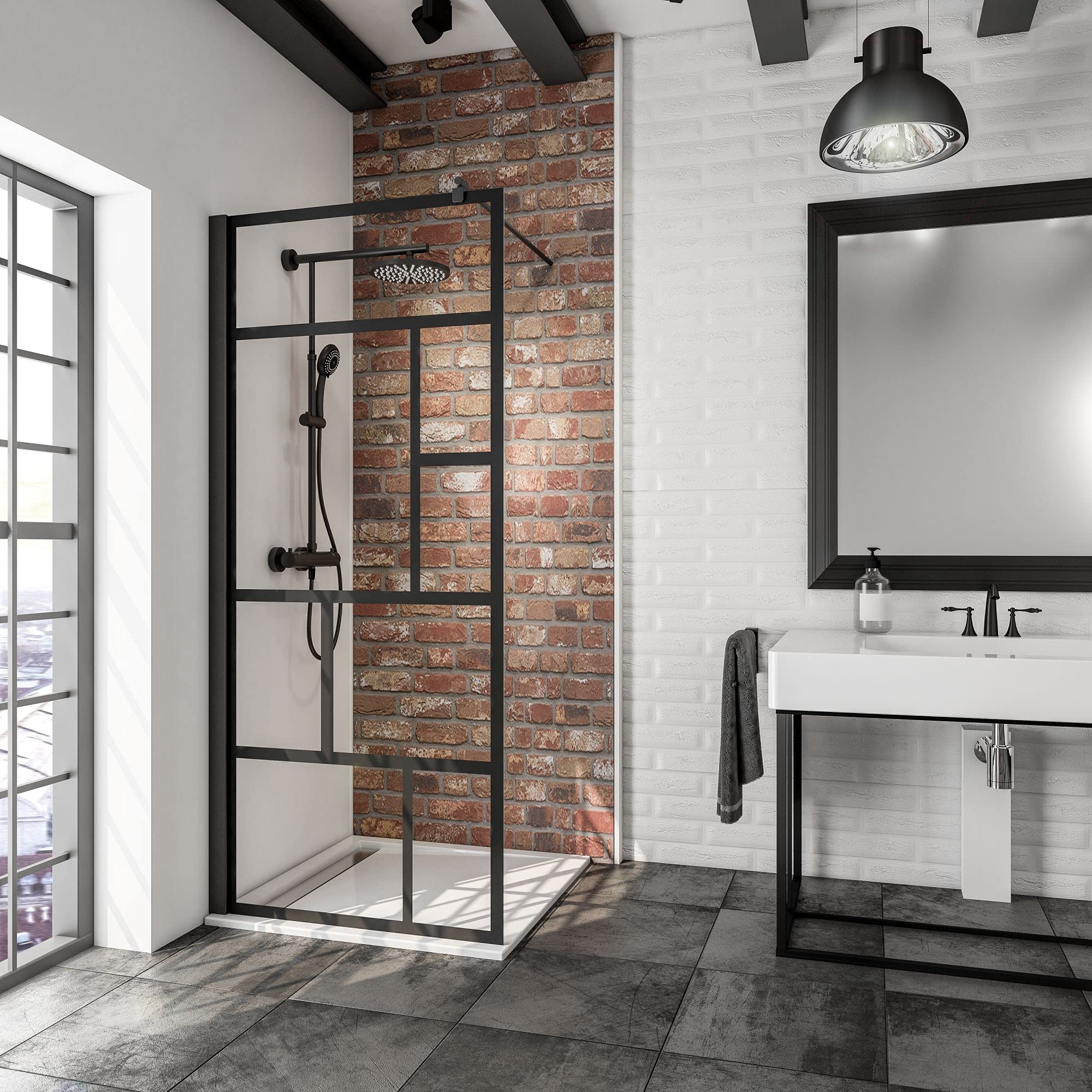 schulte-paroi-de-douche-walk-in-noire-120x200-verri-re image 8