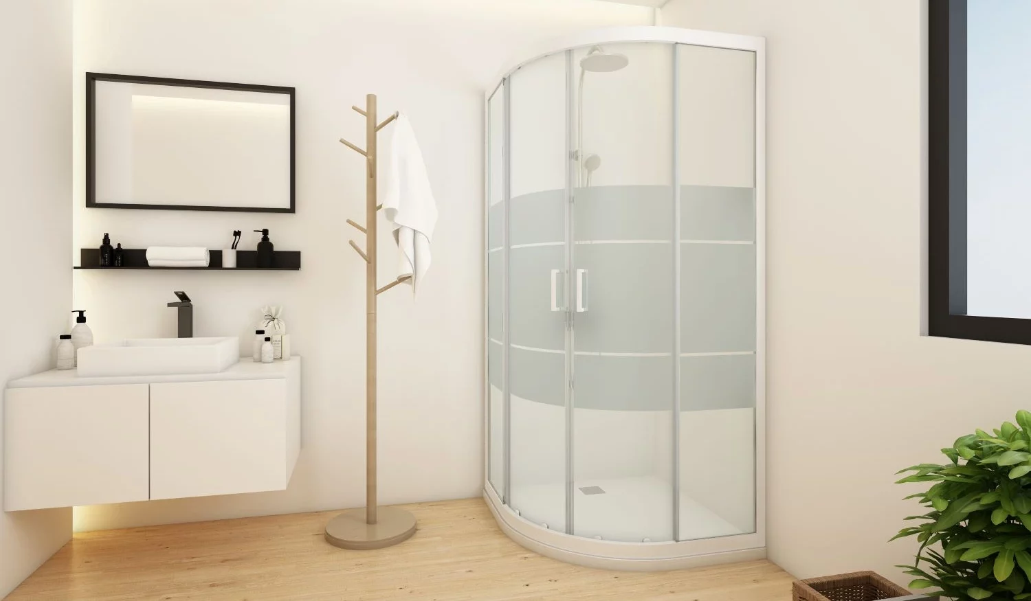krone-prisma-quart-de-cercle-douche-gris-anodis image 2