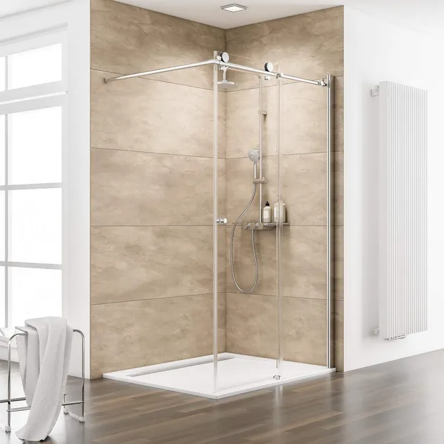 schulte-parois-douche-italienne-120x200-cm-chrom-verre-8-mm image 1