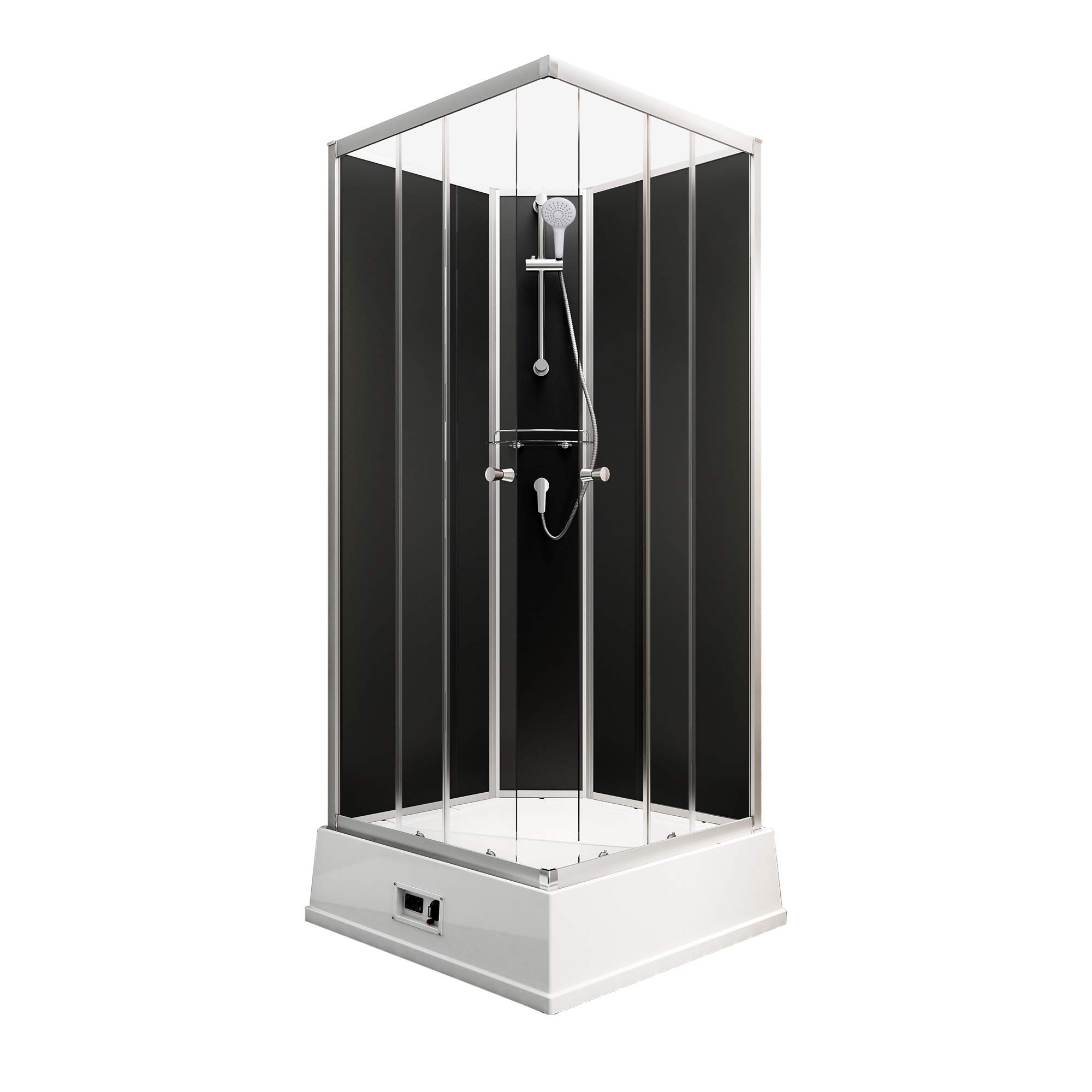 schulte-cabine-de-douche-int-grale-94x110x215-cm-noir-coulissante image 2