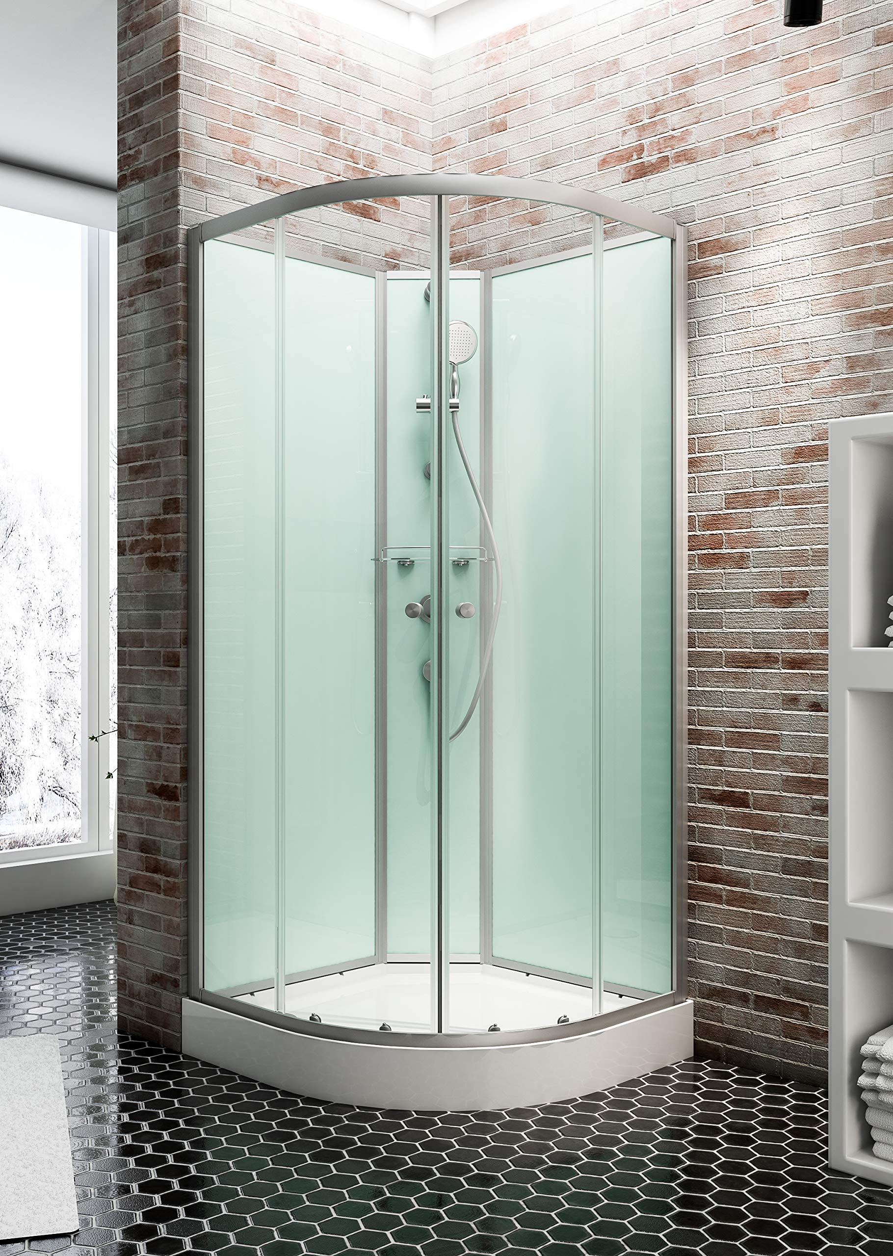 schulte-cabine-80x80x190-cm-cabine-de-douche-blanche-porte-coulissante image 8