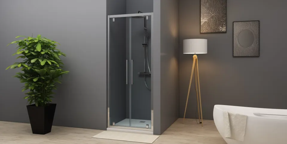 krone-time-double-porte-pivotante-douche-transparent image 1
