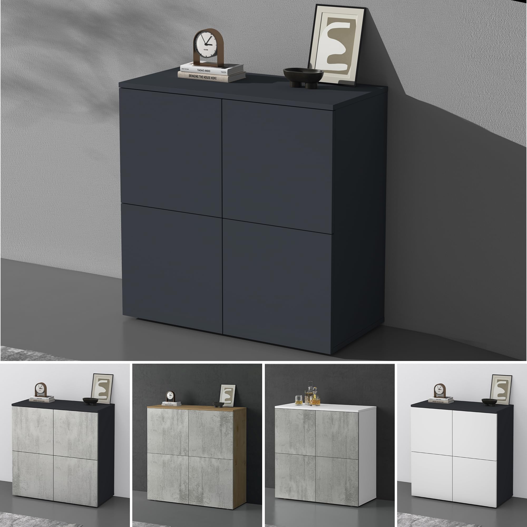 doporro-buffet-commode-76-cm-4-portes-gris-noir-ch-ne-gr-ge image 7