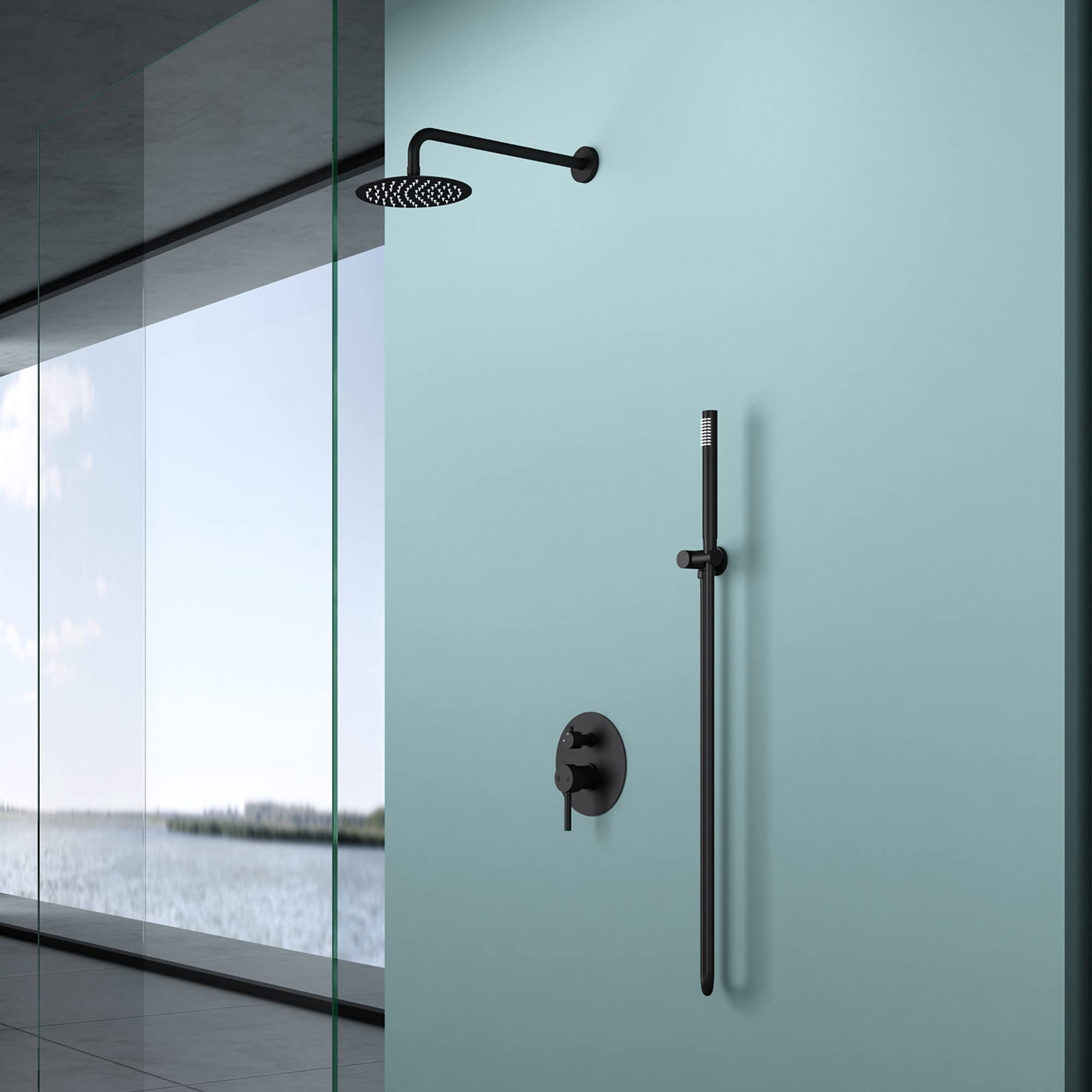 doporro-sogood-colonne-douche-encastr-e-noir-mat-compl-te image 2