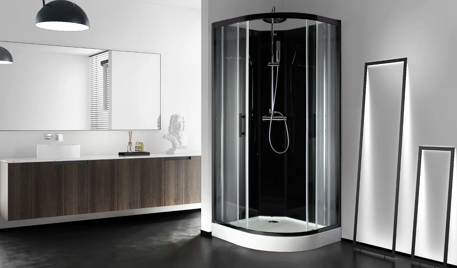 krone-lin-a-cabine-de-douche-quart-de-cercle-verre-5mm-blanche image 1