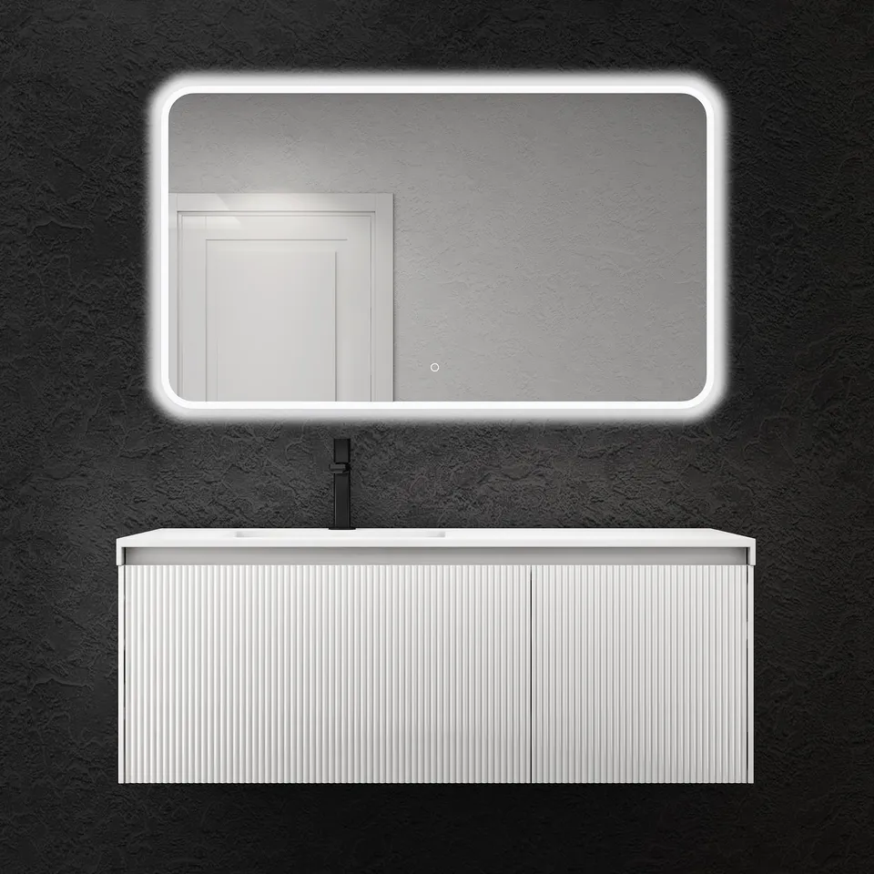 doporro-badm-bel-120cm-meuble-salle-de-bain-suspendu-blanc-avec-miroir image 1