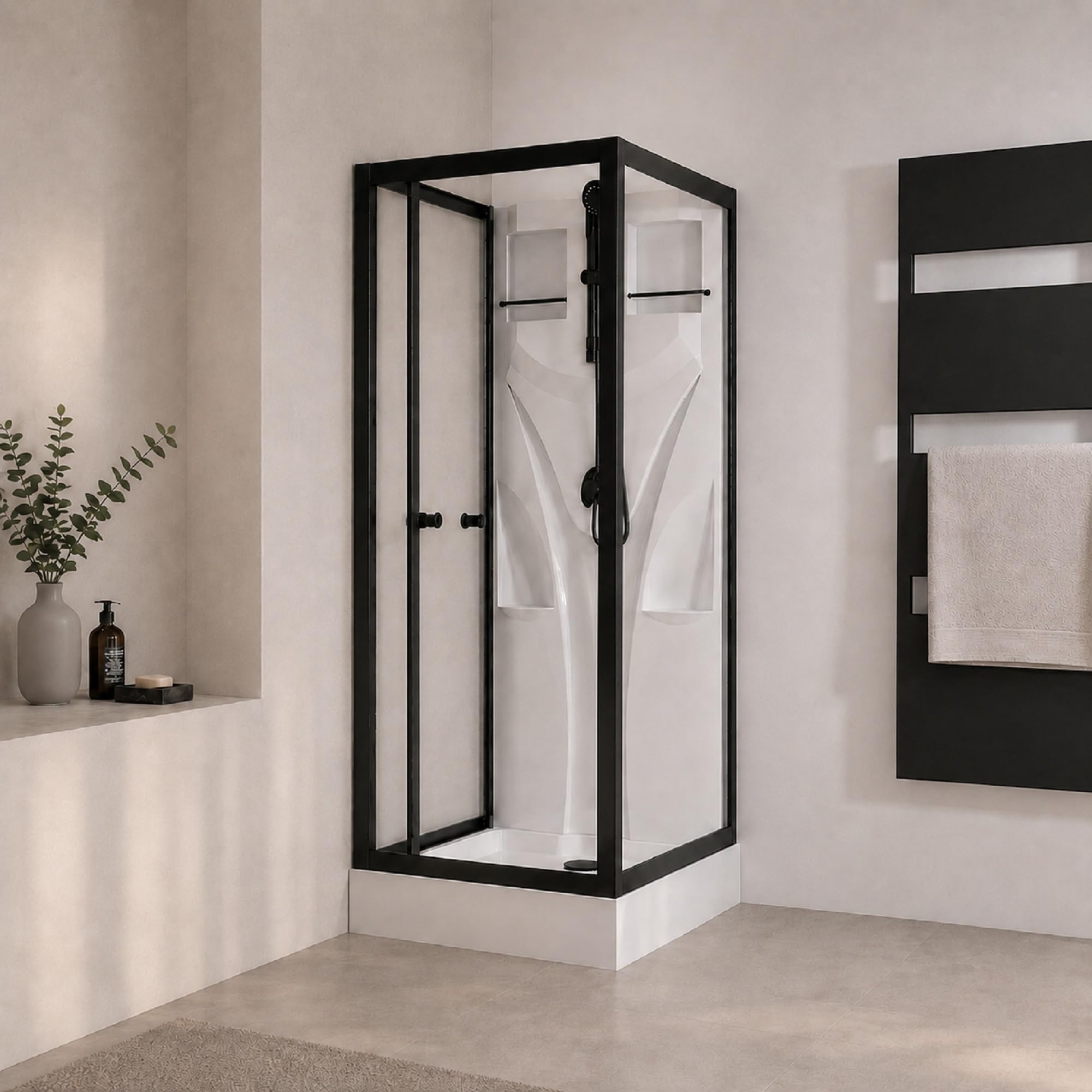 schulte-cabine-80x80x190-cm-cabine-de-douche-blanche-porte-coulissante image 7