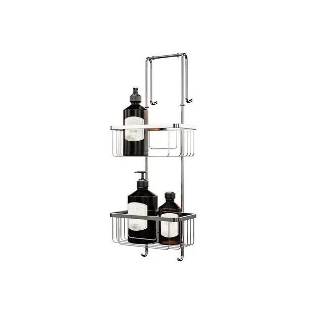 schulte-tag-re-douche-suspendue-2-paniers-chrom-sans-percer image 1