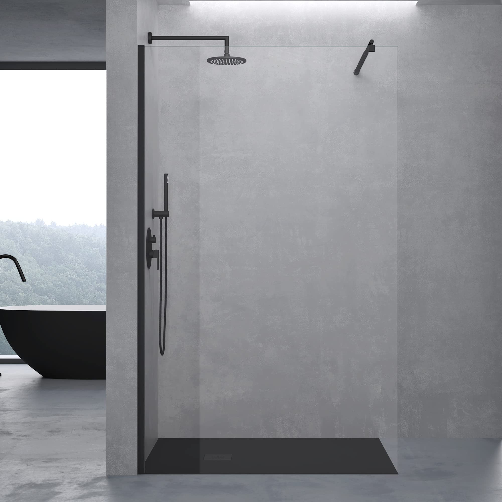 doporro-duschkabinen-paroi-douche-110cm-noir-verre-8mm image 2