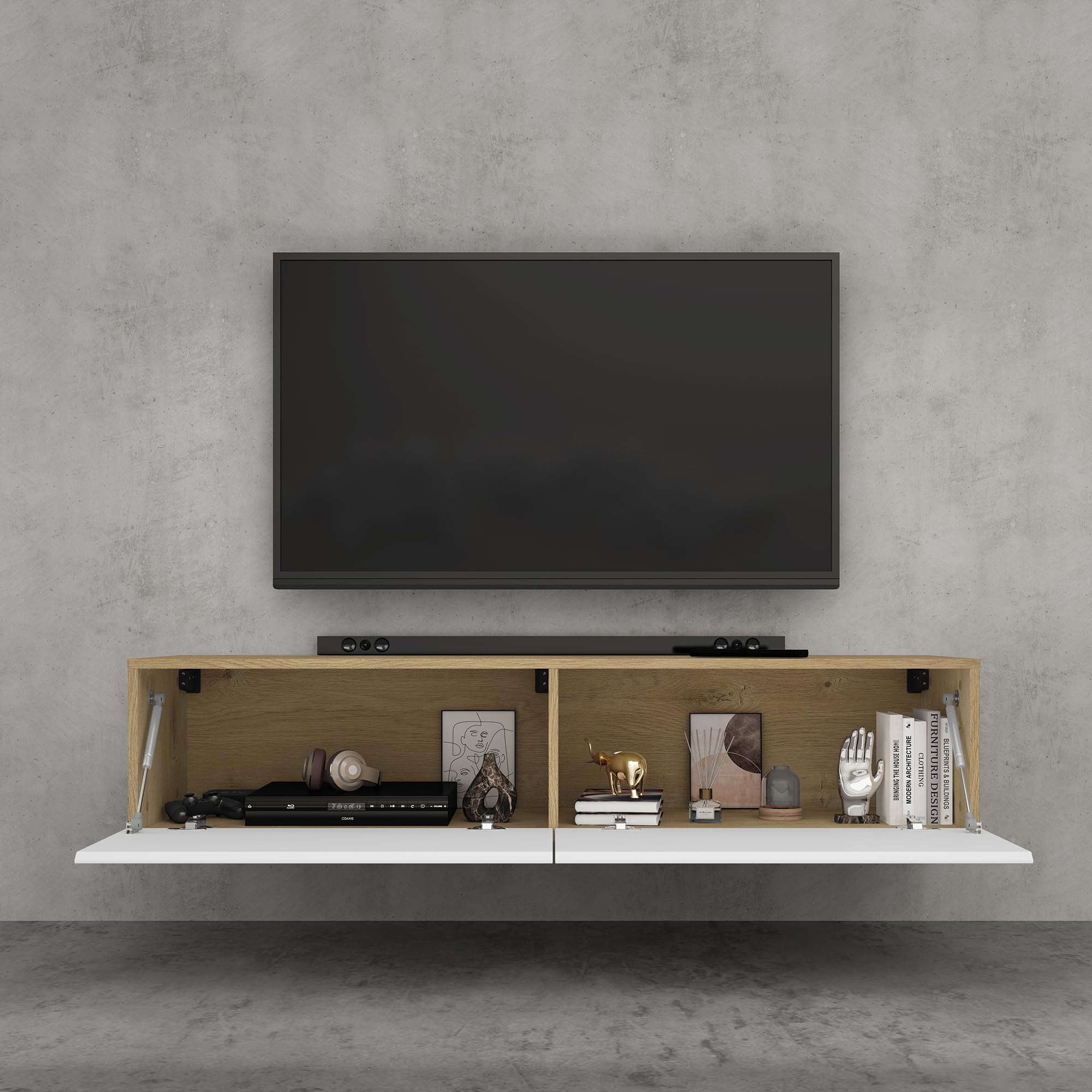 doporro-m-bel-meuble-tv-140-cm-portes-soft-close-rangement image 1