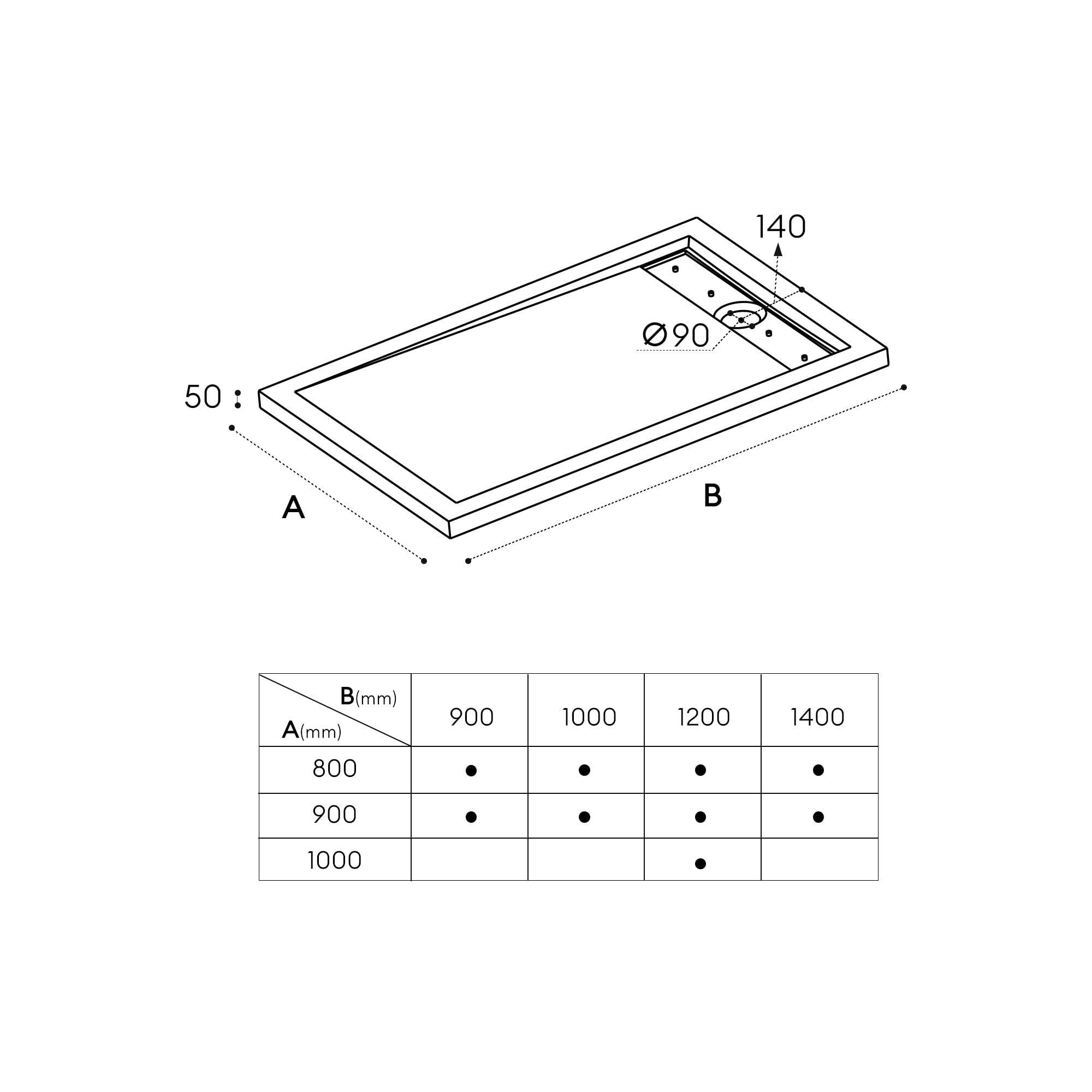 doporro-xetro04w-receveur-90x100cm-rectangulaire-extra-plat-blanc image 6
