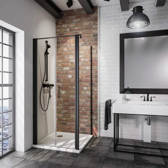 schulte-porte-douche-battante-80x80x193-cm-noir-verre-5mm image 1