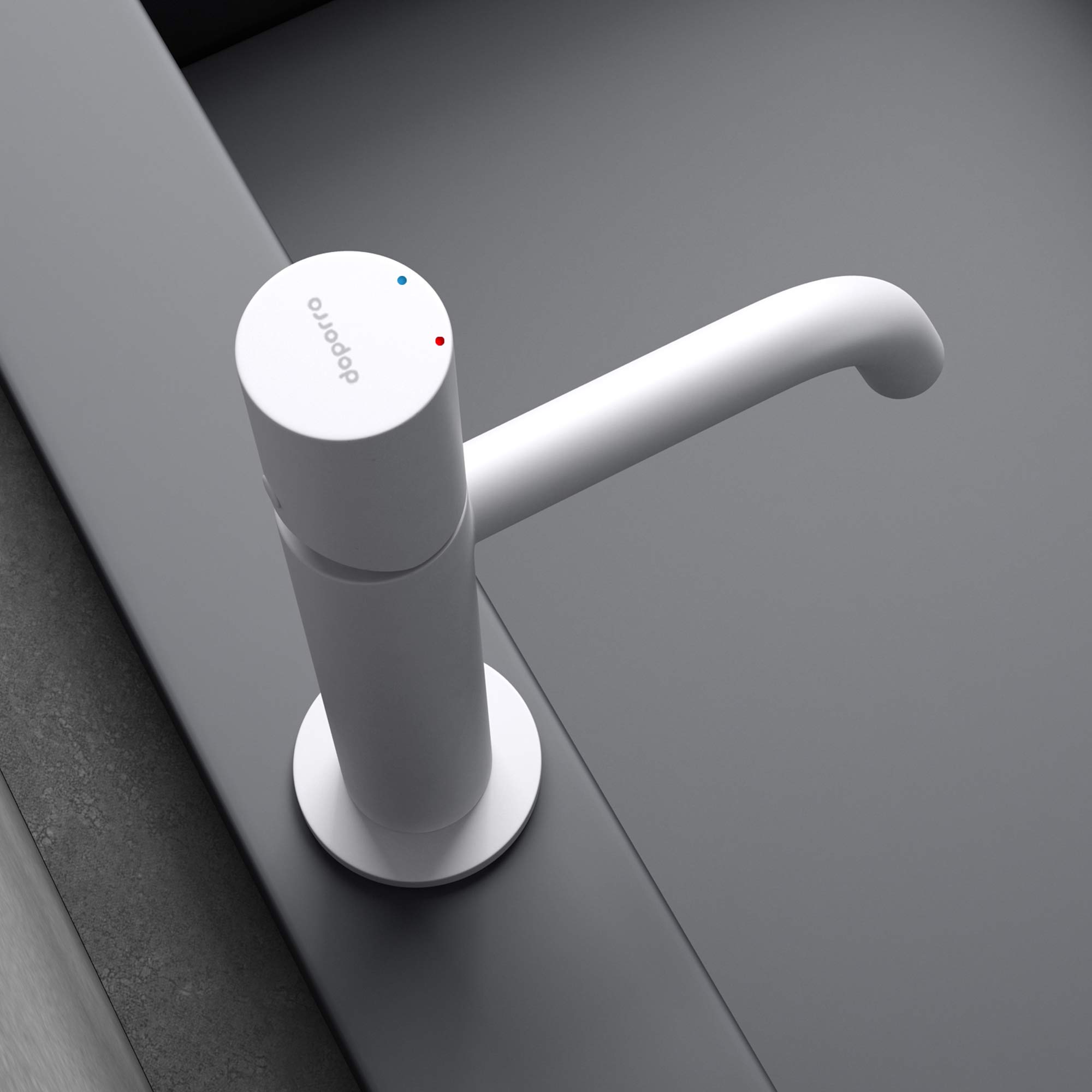 doporro-mitigeur-lavabo-blanc-mat-20-7-cm-laiton image 6