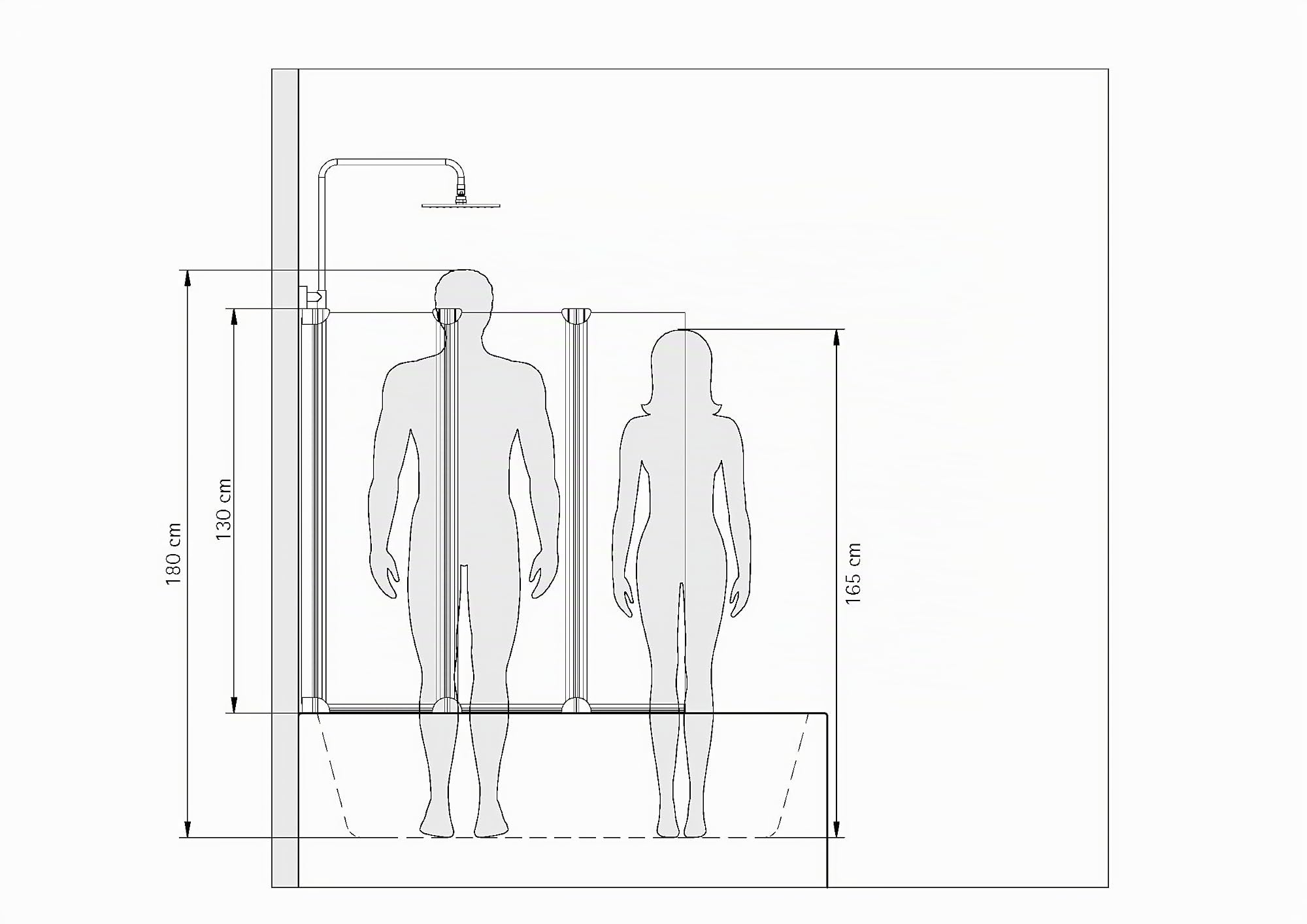 schulte-pare-baignoire-3-volets-125x130-cm-blanc-verre-3mm image 5