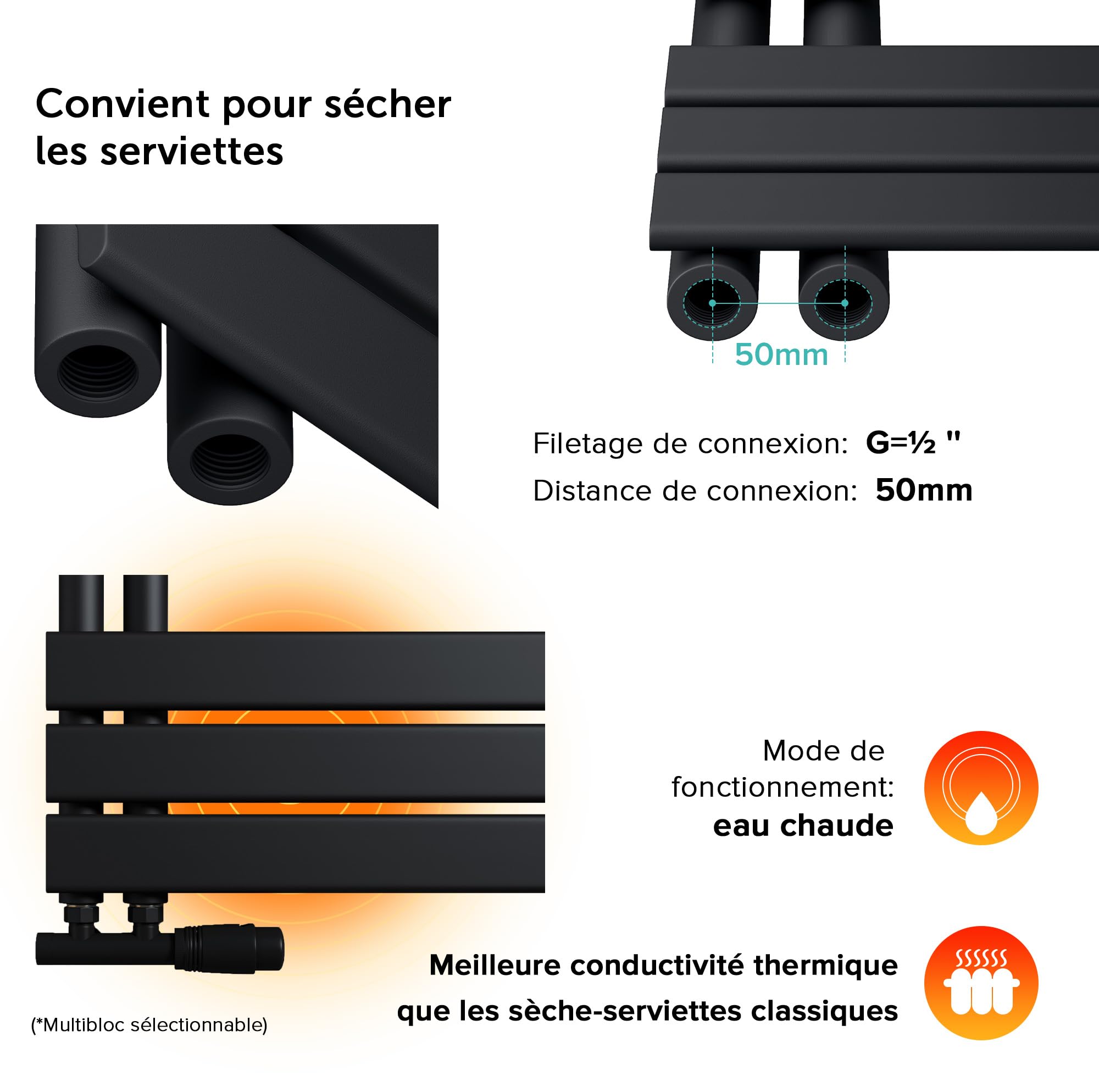 doporro-radiateur-s-che-serviettes-131x40-cm-gris-noir-eau-chaude image 5
