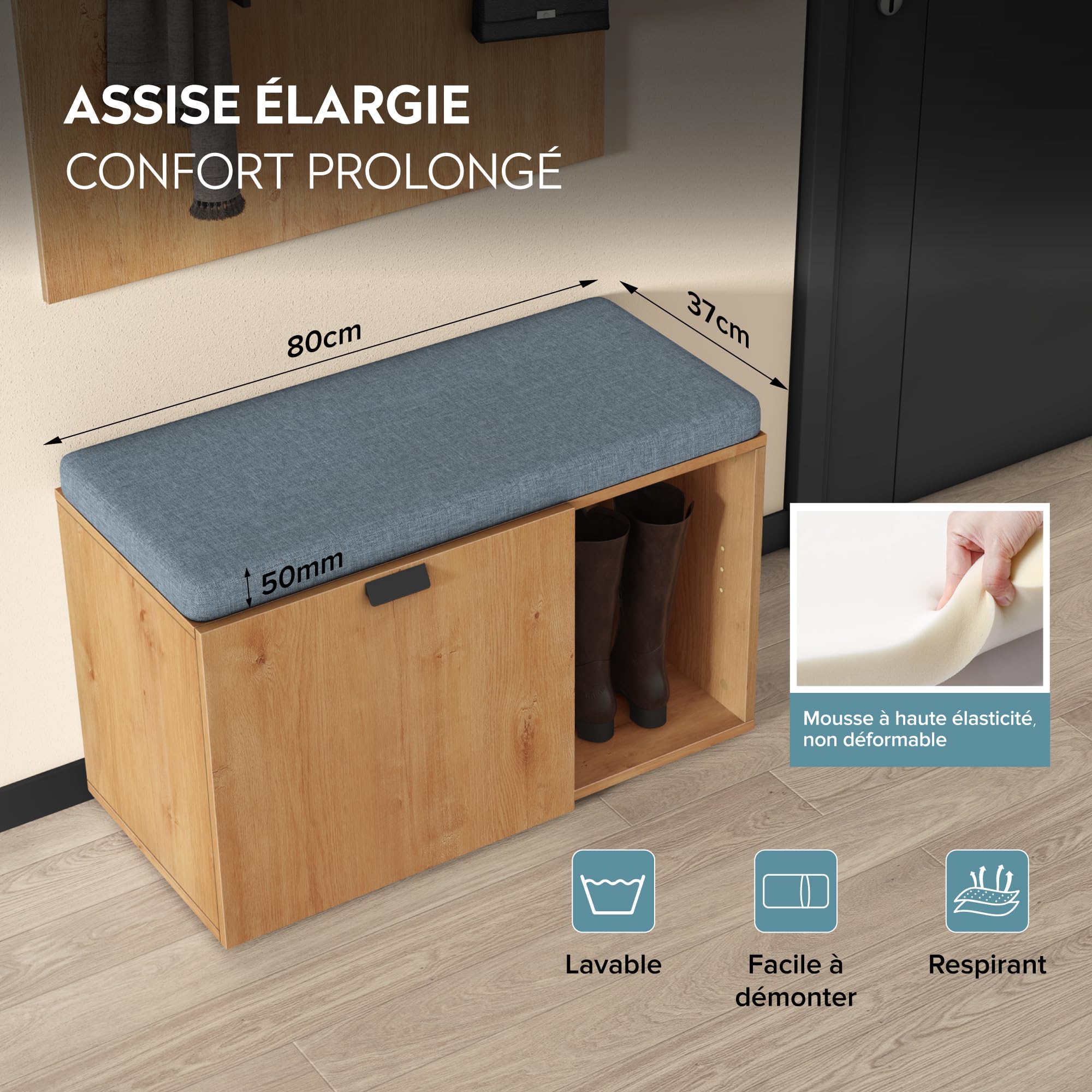 doporro-banc-chaussures-bois-marron-clair-80-cm-avec-assise image 2