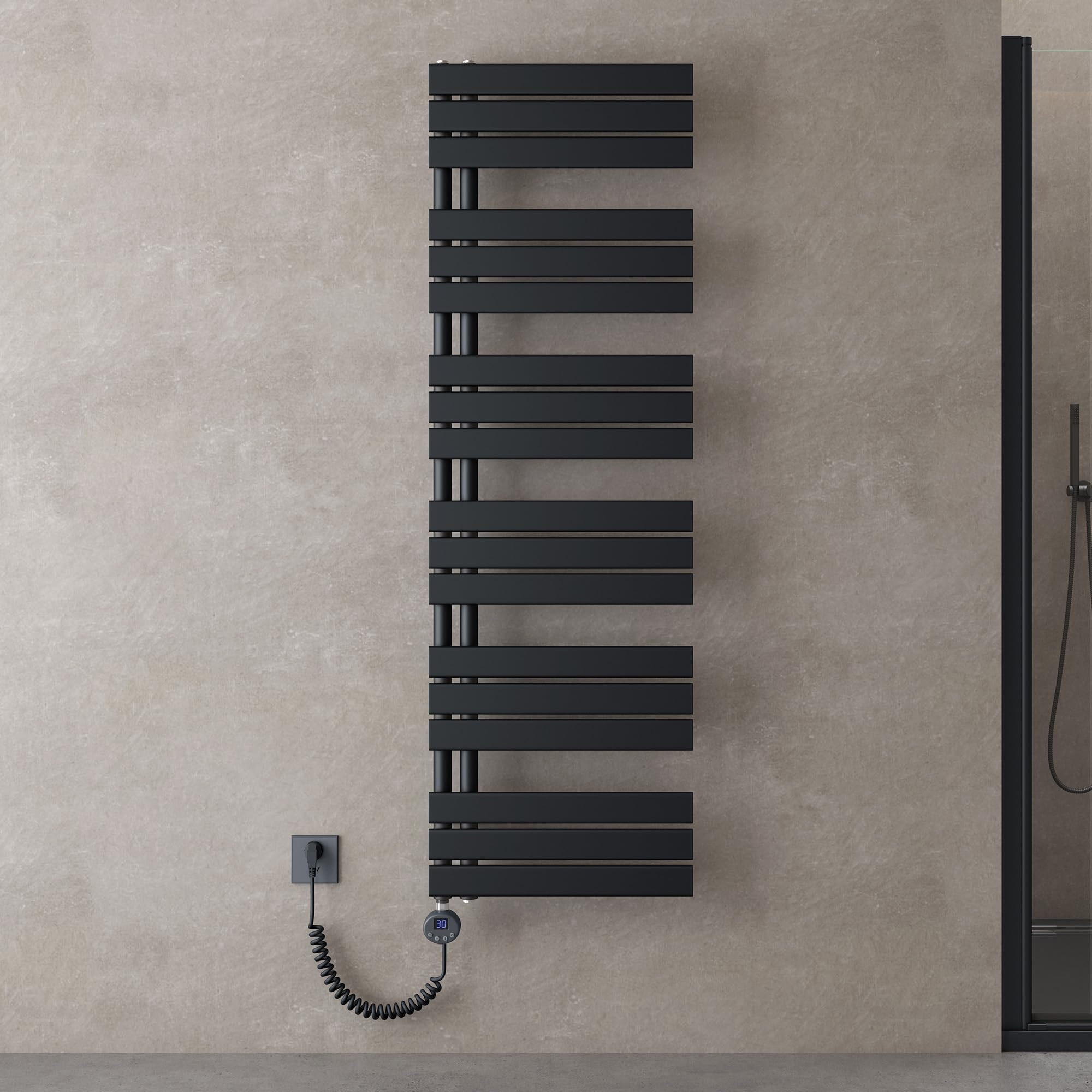 doporro-radiateur-s-che-serviette-eau-chaude-131x40-cm-gris-noir image 8