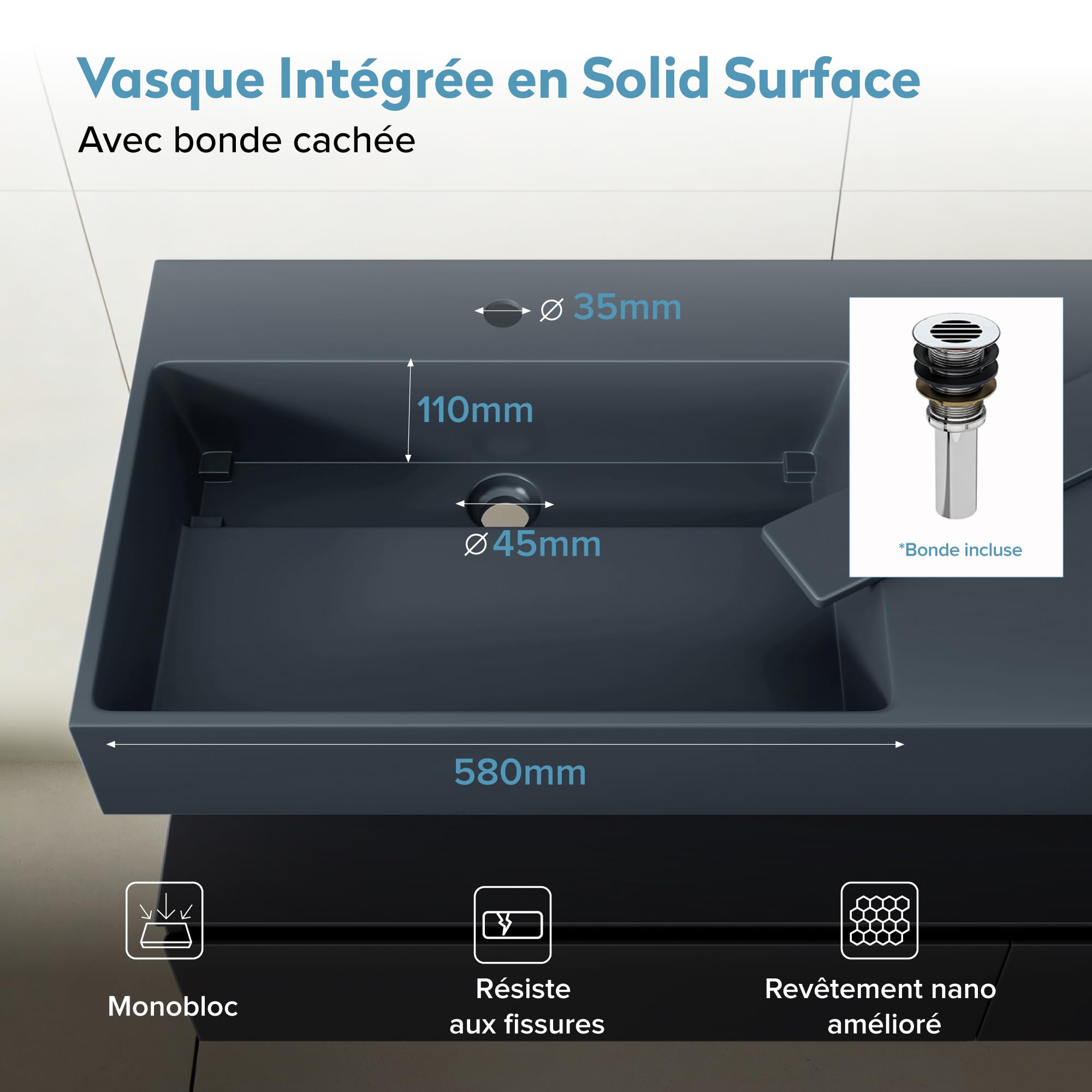 doporro-badm-bel-150cm-meuble-salle-de-bain-gris-noir-mat-avec-miroir image 2