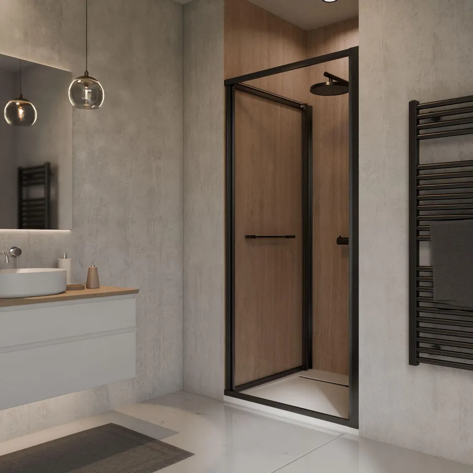 schulte-porte-douche-coulissante-niche-70x190-cm-noir-mat-r-versible image 1