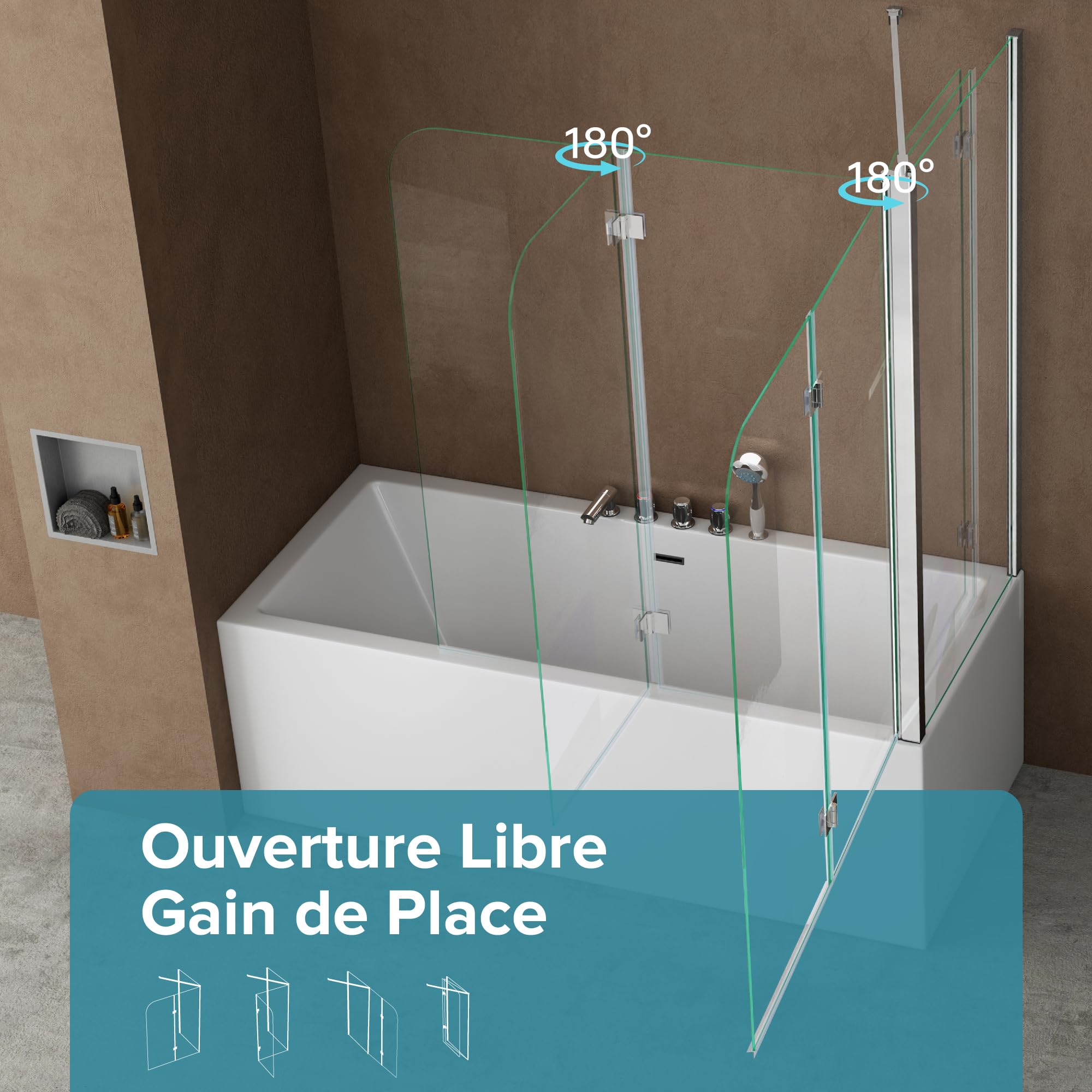 doporro-cortona-pare-baignoire-70x120x140cm-2-volets-verre image 2