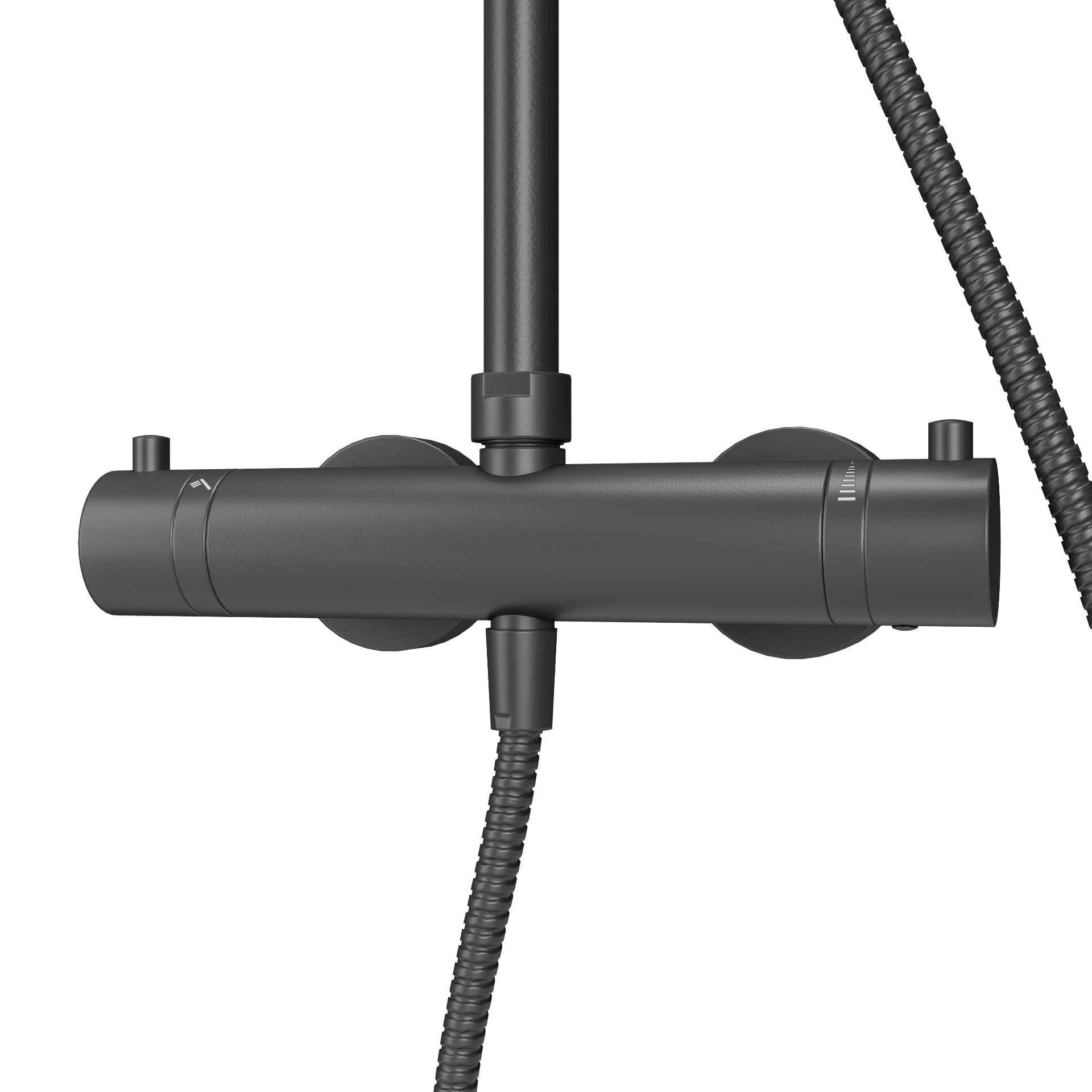 schulte-colonne-douche-thermostatique-noire-pommeau-rond-92-cm image 2