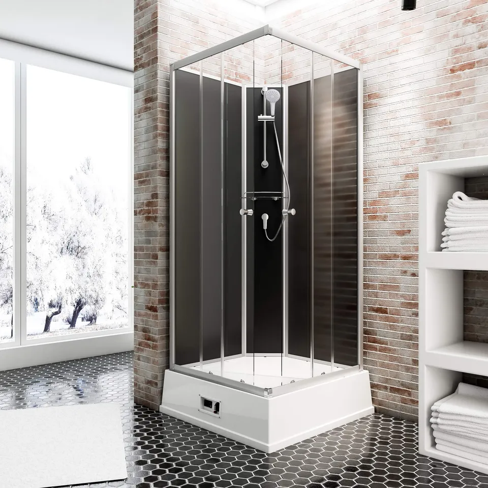schulte-cabine-de-douche-int-grale-94x110x215-cm-noir-coulissante image 1