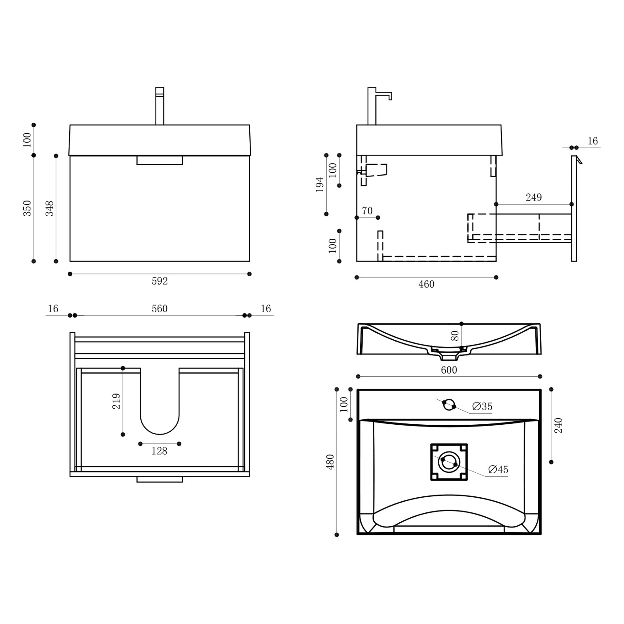 doporro-meuble-salle-de-bain-60-cm-blanc-mat-vasque-miroir image 2