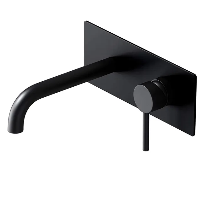 doporro-wa112-mitigeur-mural-noir-mat-bec-19-5-cm image 1