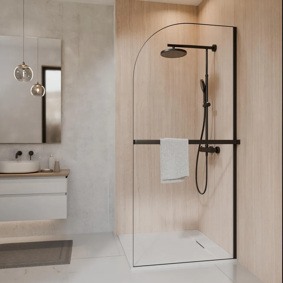 schulte-douche-90x200-cm-paroi-italienne-noir-mat-serviette image 1
