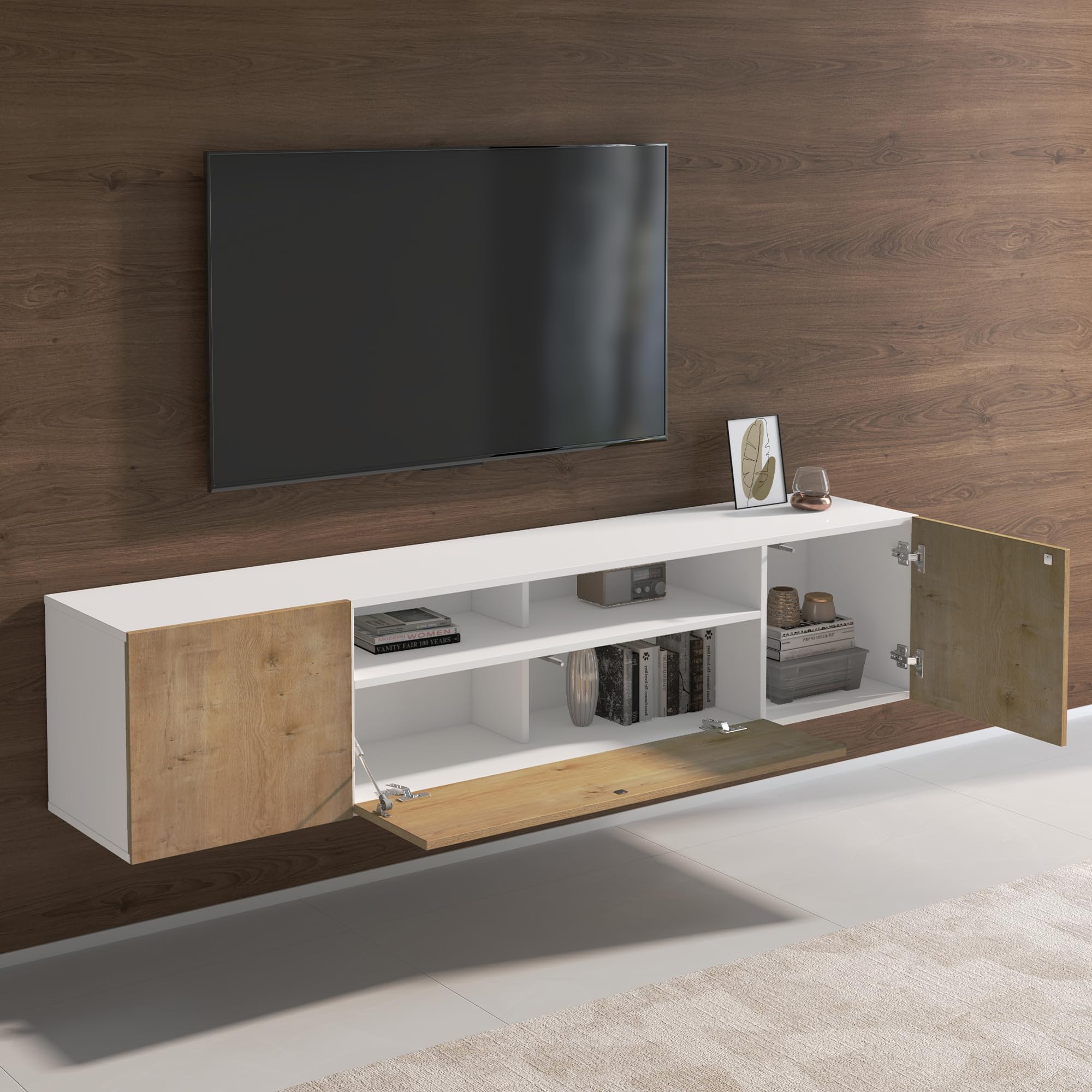 doporro-m-bel-meuble-tv-180cm-3-portes-blanc-marron image 5