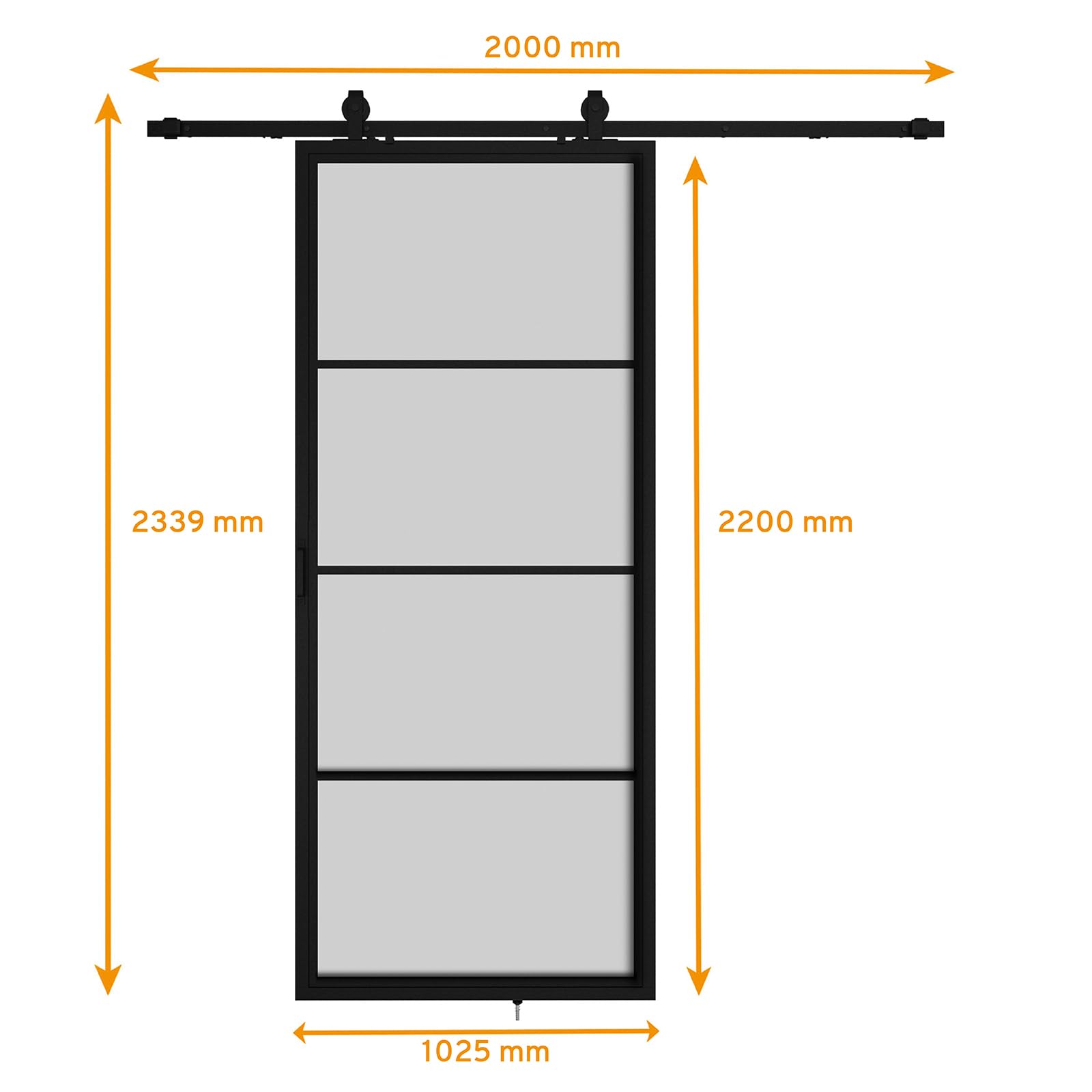 schulte-porte-coulissante-verre-102x220-noir-syst-me-ouvert image 2