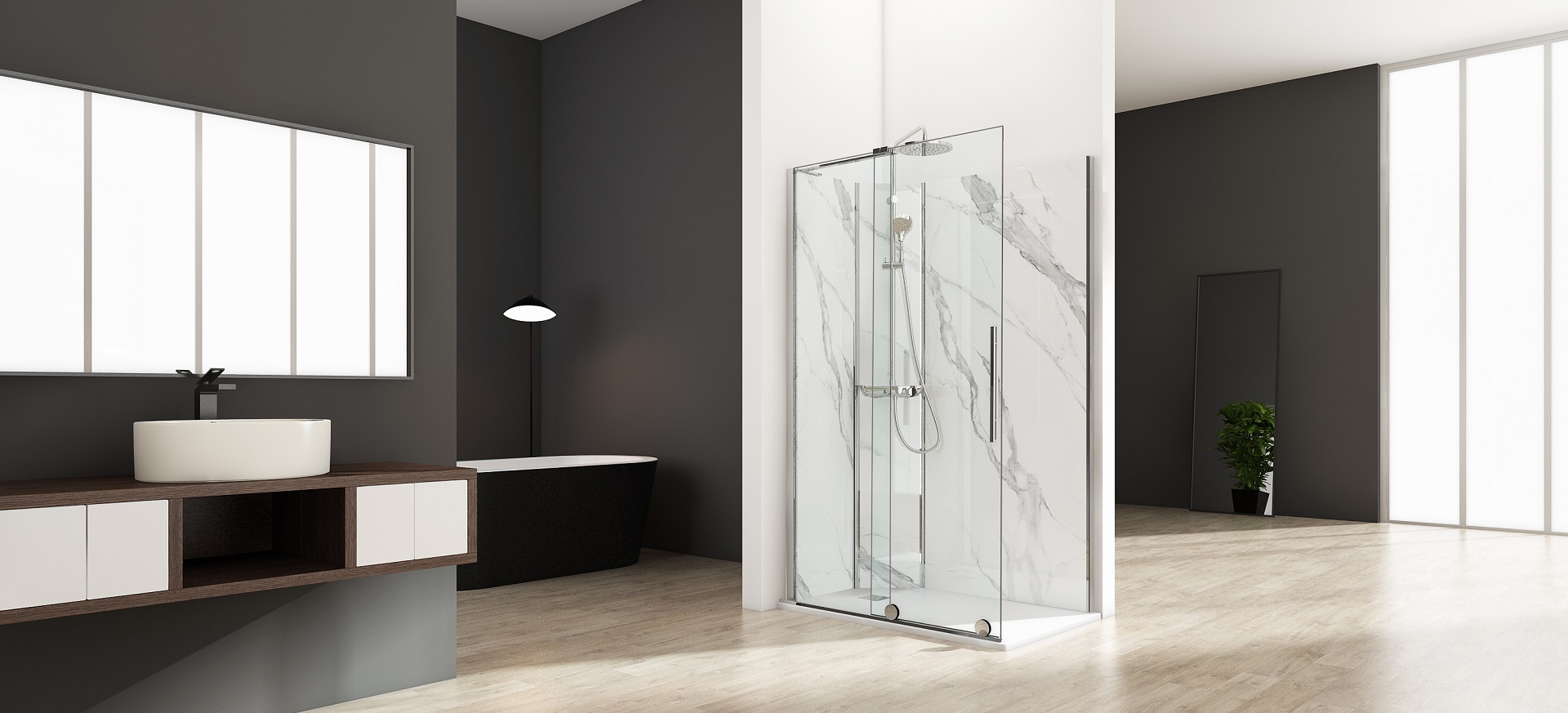 krone-concept-sky-paroi-walk-in-marbre-receveur-blanc image 1