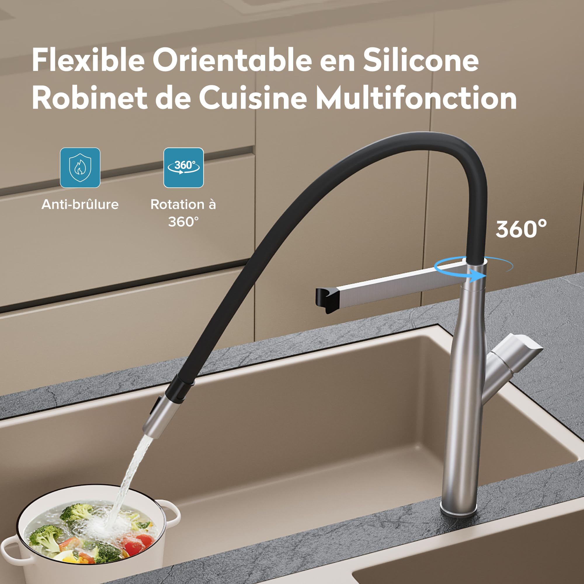 doporro-badarmaturen-mitigeur-cuisine-inox-argent-bross-2-jets image 2