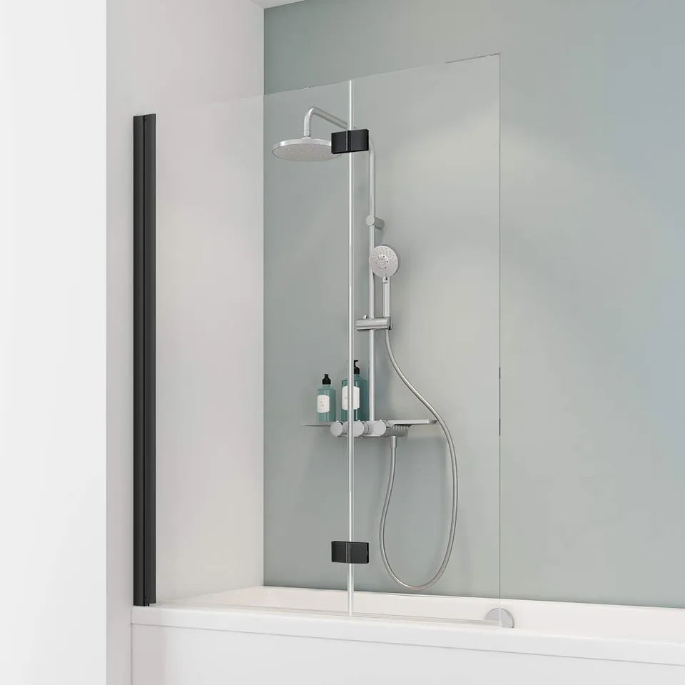 schulte-pare-baignoire-2-volets-103x130-cm-noir-verre-5mm image 1