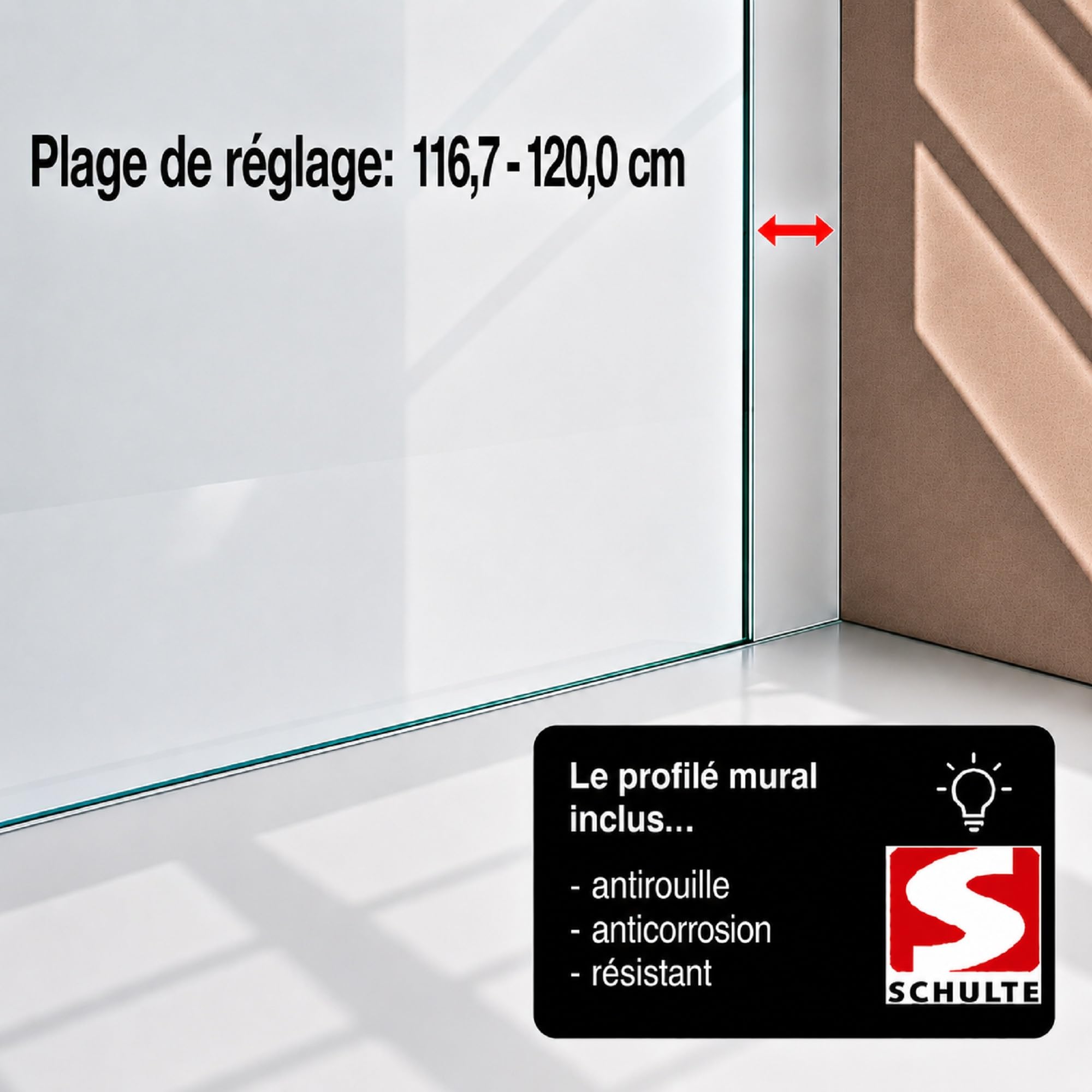 schulte-paroi-douche-italienne-120x190-cm-chrom-galets-anticalcaire image 4