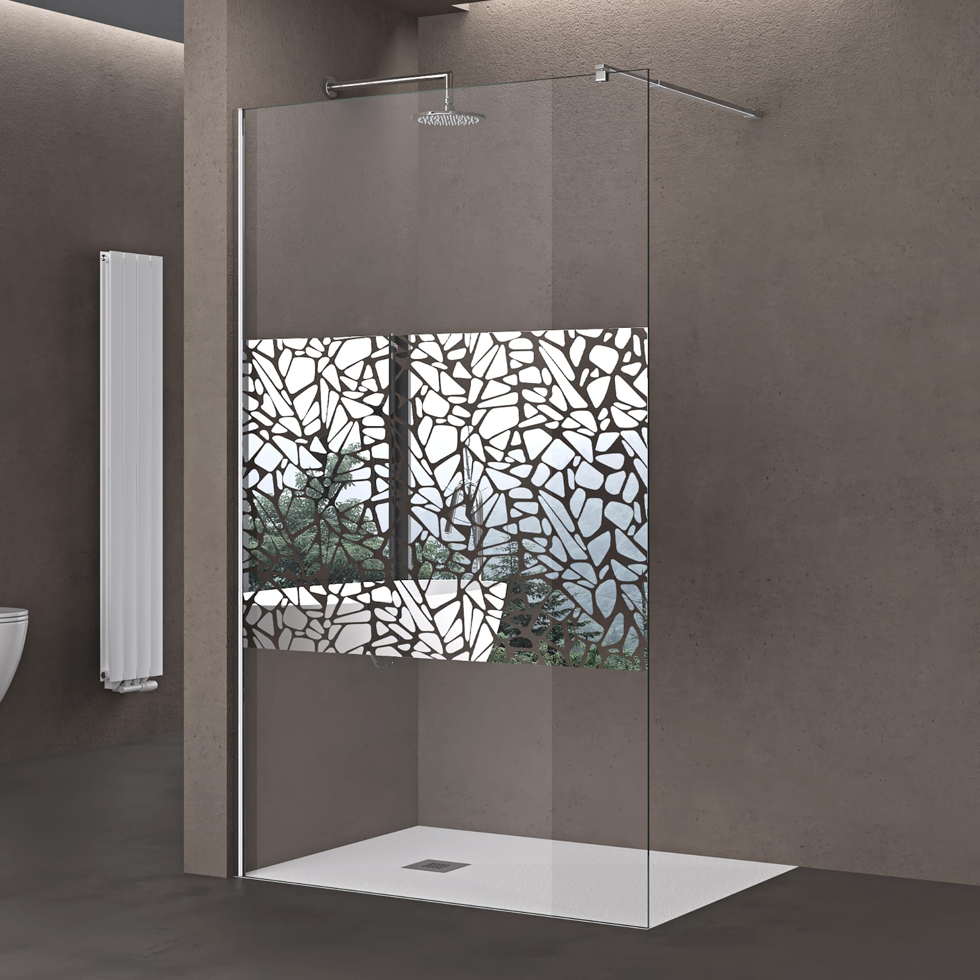doporro-bremen2bl-paroi-de-douche-italienne-140cm-verre-glace-10mm image 1