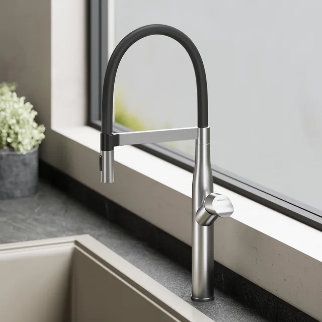 doporro-badarmaturen-mitigeur-cuisine-inox-argent-bross-2-jets image 1