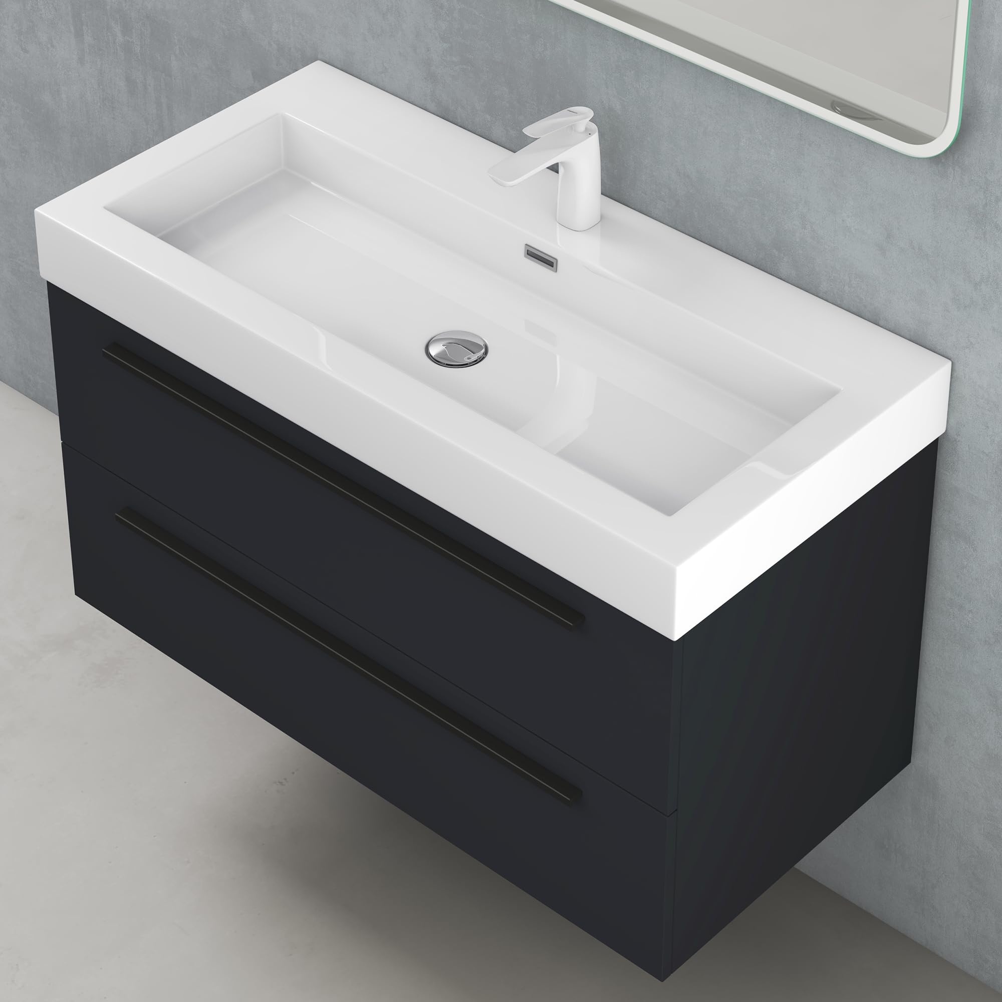 doporro-meuble-salle-de-bain-suspendu-100cm-gris-noir image 2