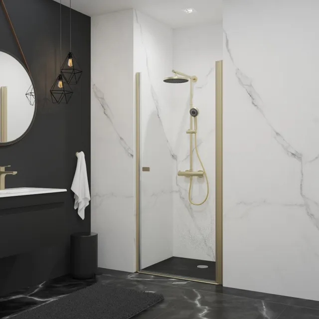 schulte-douche-100x192-cm-porte-pivotante-niche-or-mat image 1