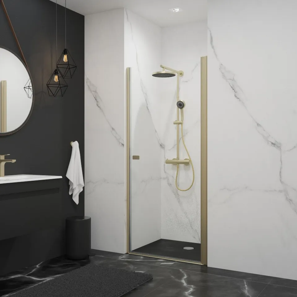 schulte-douche-100x192-cm-porte-pivotante-niche-or-mat image 1