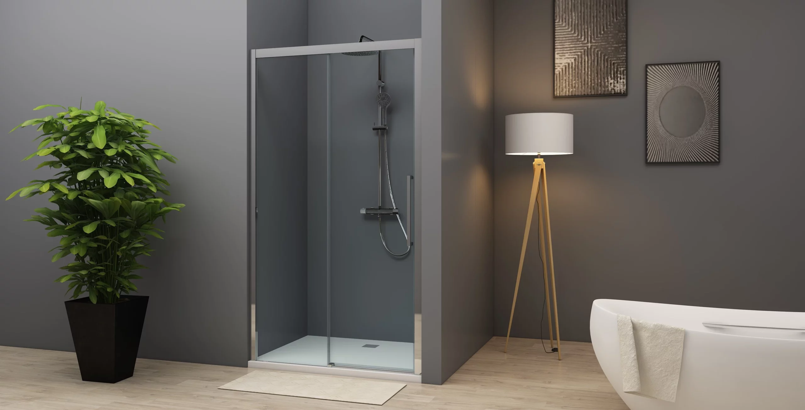 krone-time-porte-coulissante-douche-verre-transparent image 1