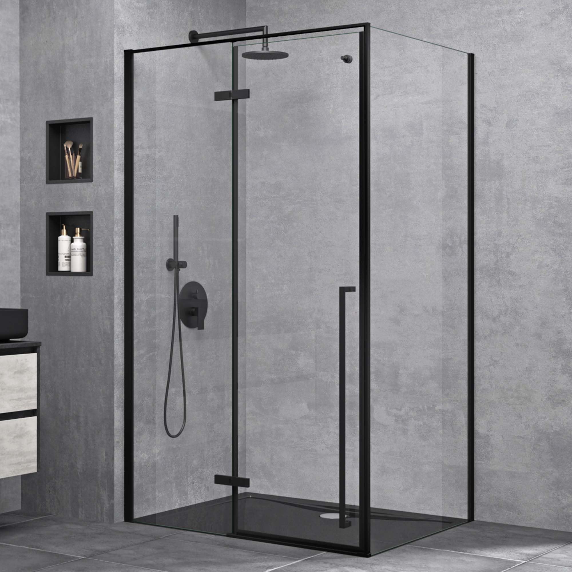 doporro-ravenna64-cabine-de-douche-90x100-noire image 1