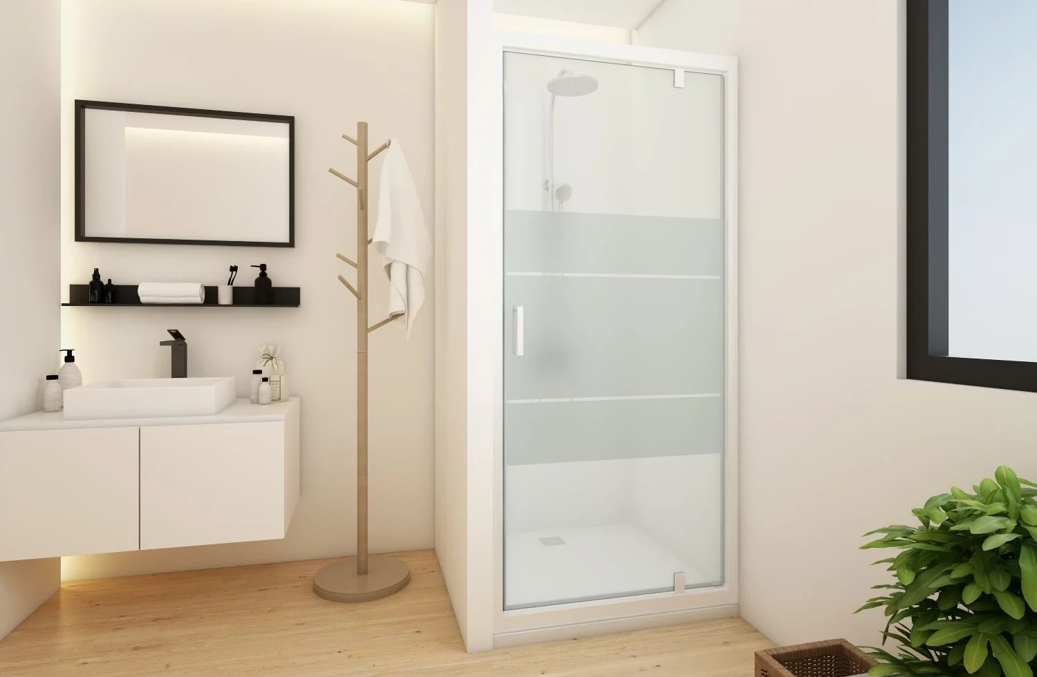 krone-prisma-porte-pivotante-douche-verre-transparent image 2