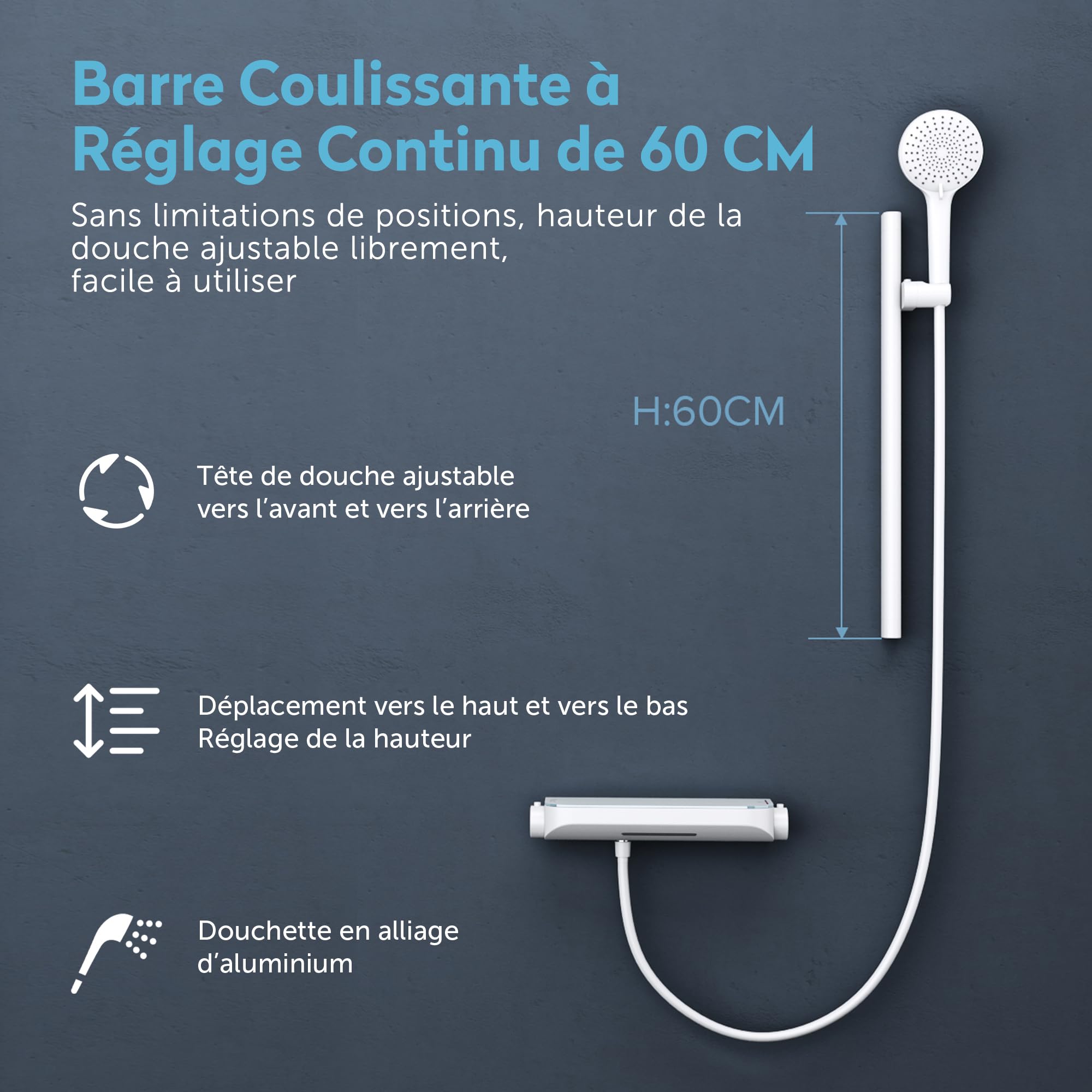 doporro-colonne-de-douche-thermostatique-blanc-mat-avec-tablette image 5